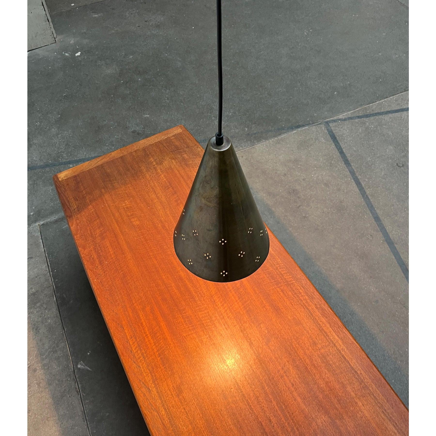Set of 3 Mid-Century Modern Perforated Brass Pendant Lamps, 1960s For Sale 12