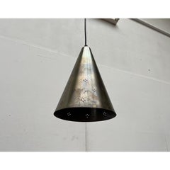 Set of 3 Mid-Century Modern Perforated Brass Pendant Lamps, 1960s