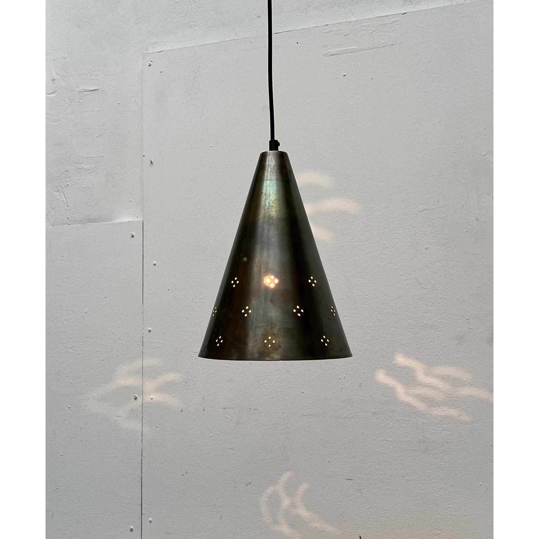 Set of 3 Mid-Century Modern Perforated Brass Pendant Lamps, 1960s For Sale 2