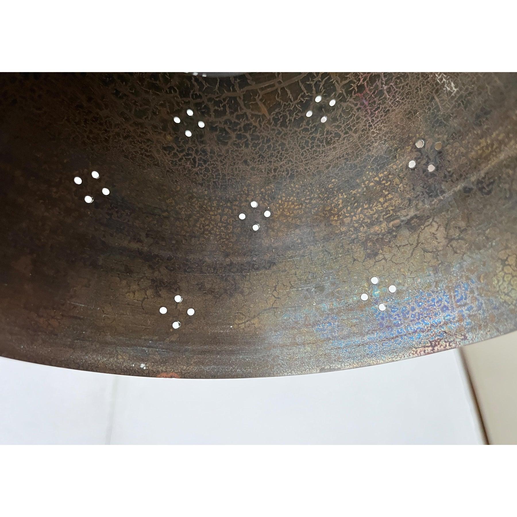Set of 3 Mid-Century Modern Perforated Brass Pendant Lamps, 1960s For Sale 4