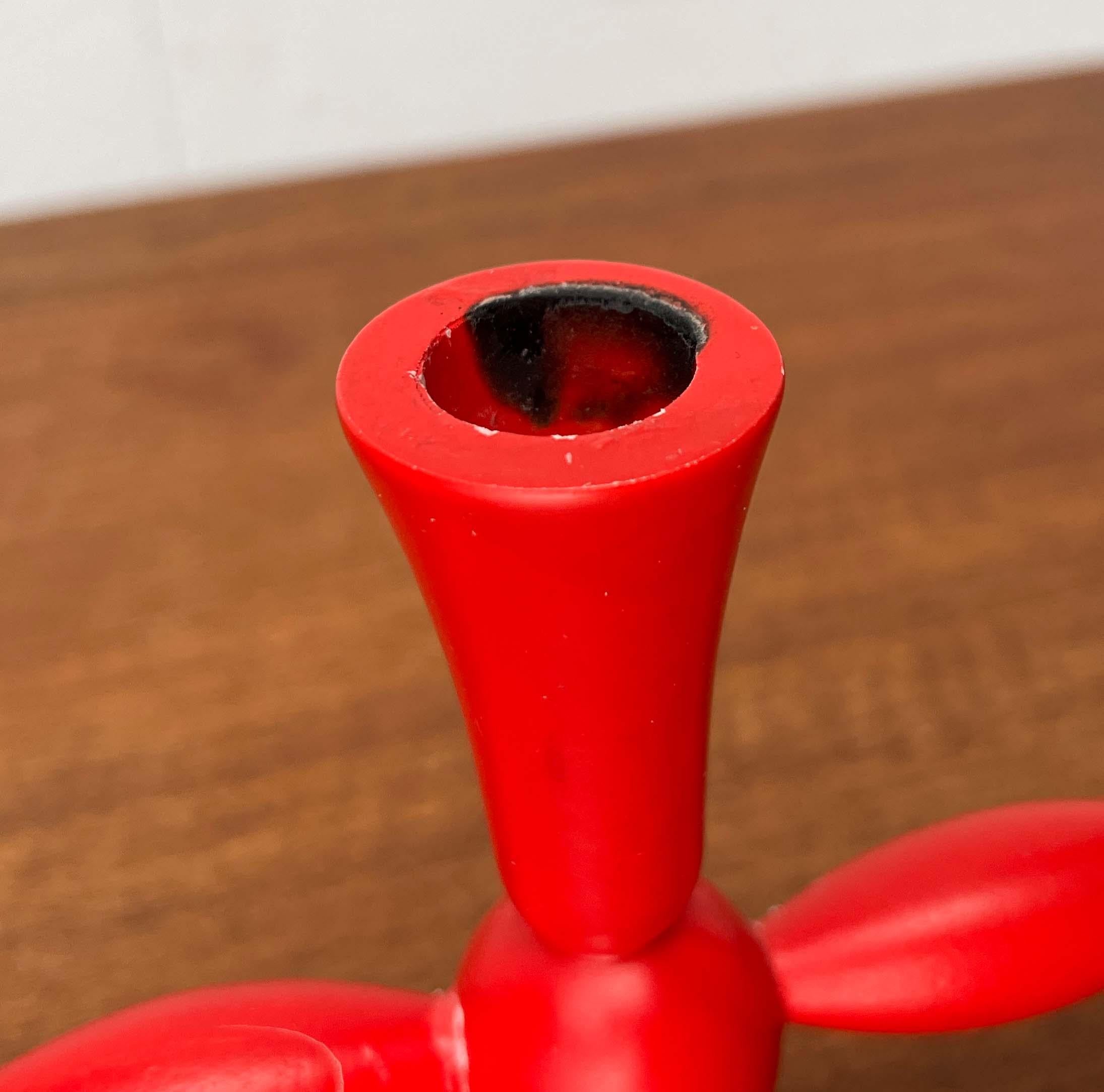 Set di 3 portacandele in legno rosso di Aarikka, Finlandia, 1960 in vendita 7