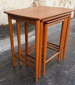 Set of 3 Mid-Century Modern Teak Nesting End Tables by Seffle Möbelfabrik c1950s