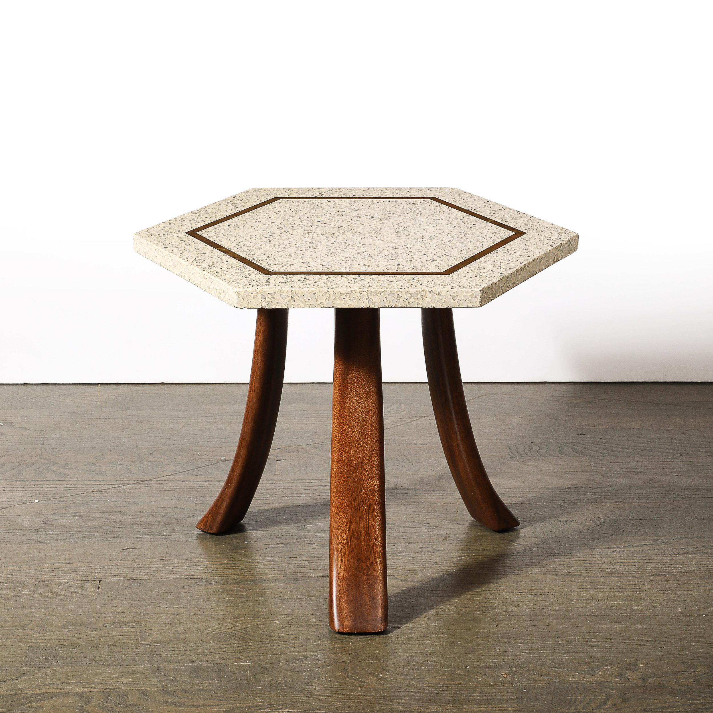 Ensemble de 3 tables d'appoint en terrazzo hexagonal de style moderniste du milieu du siècle par Harvey Probber en vente 4