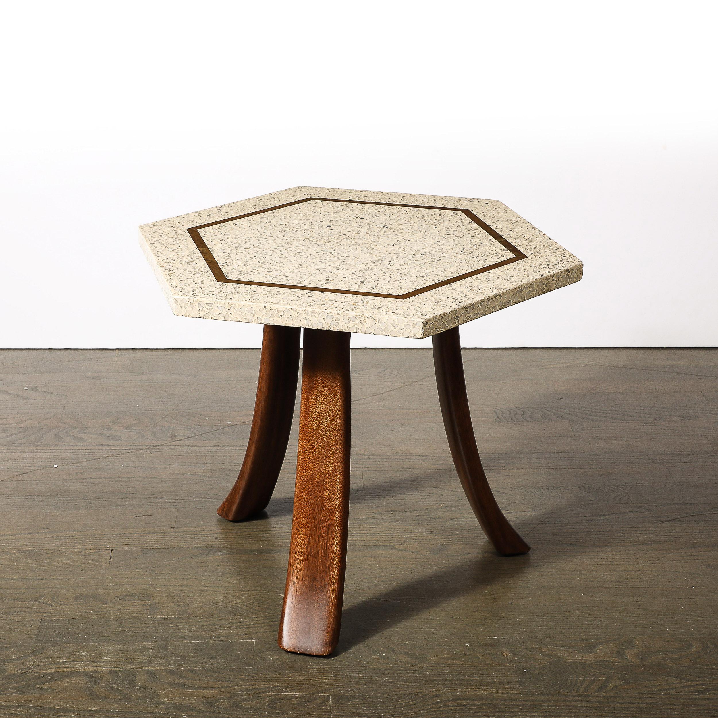 Ensemble de 3 tables d'appoint en terrazzo hexagonal de style moderniste du milieu du siècle par Harvey Probber en vente 6