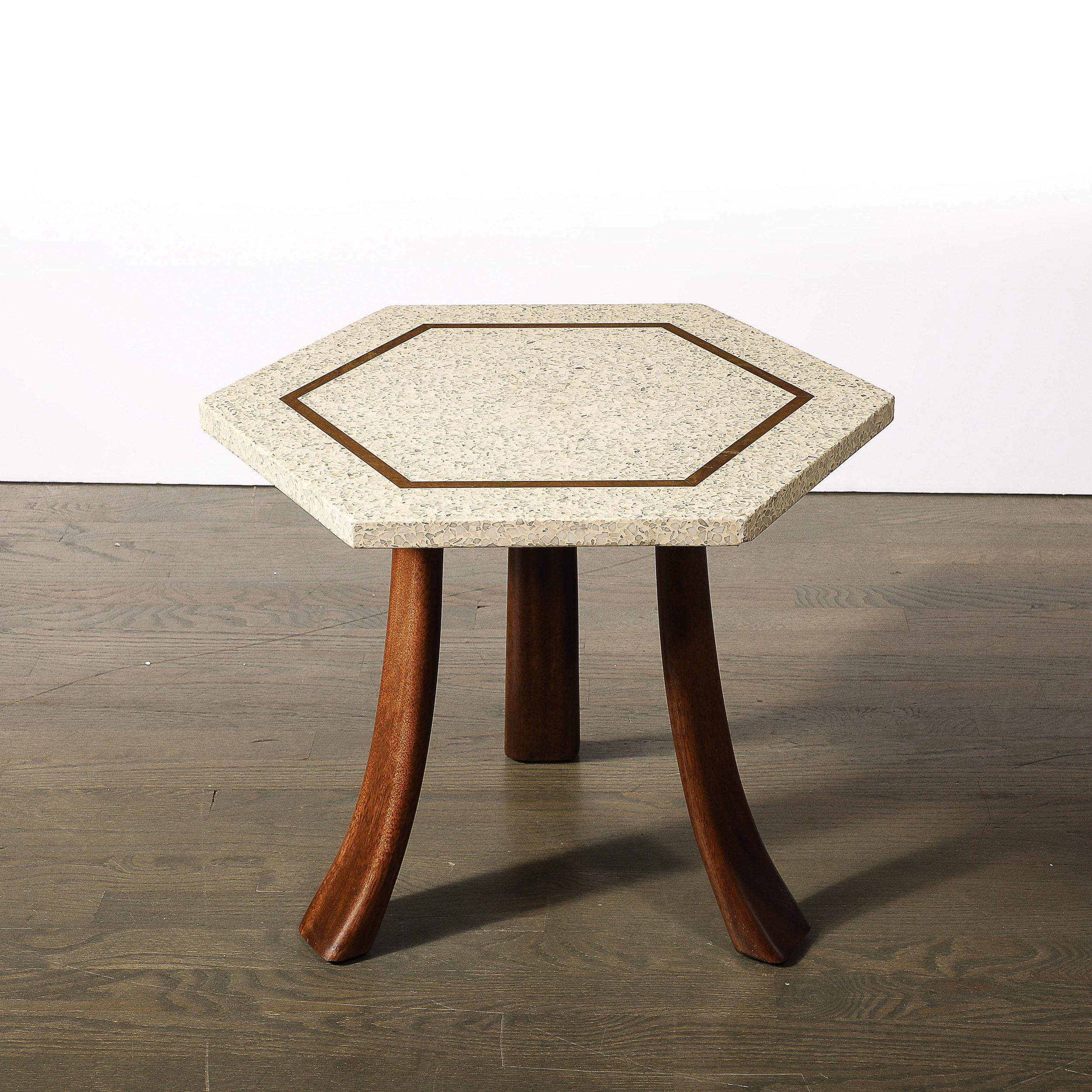 Ensemble de 3 tables d'appoint en terrazzo hexagonal de style moderniste du milieu du siècle par Harvey Probber en vente 7