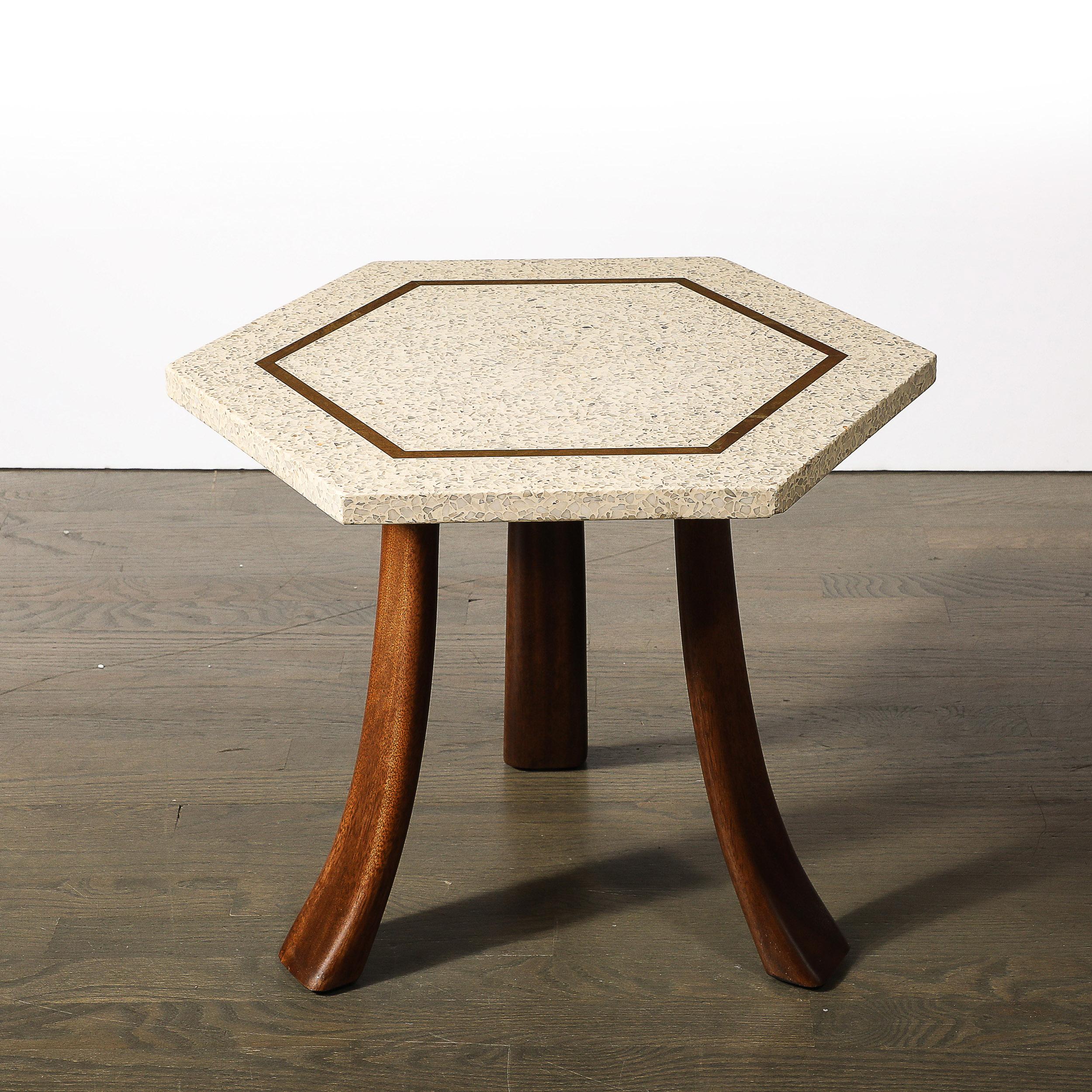 Ensemble de 3 tables d'appoint en terrazzo hexagonal de style moderniste du milieu du siècle par Harvey Probber en vente 9