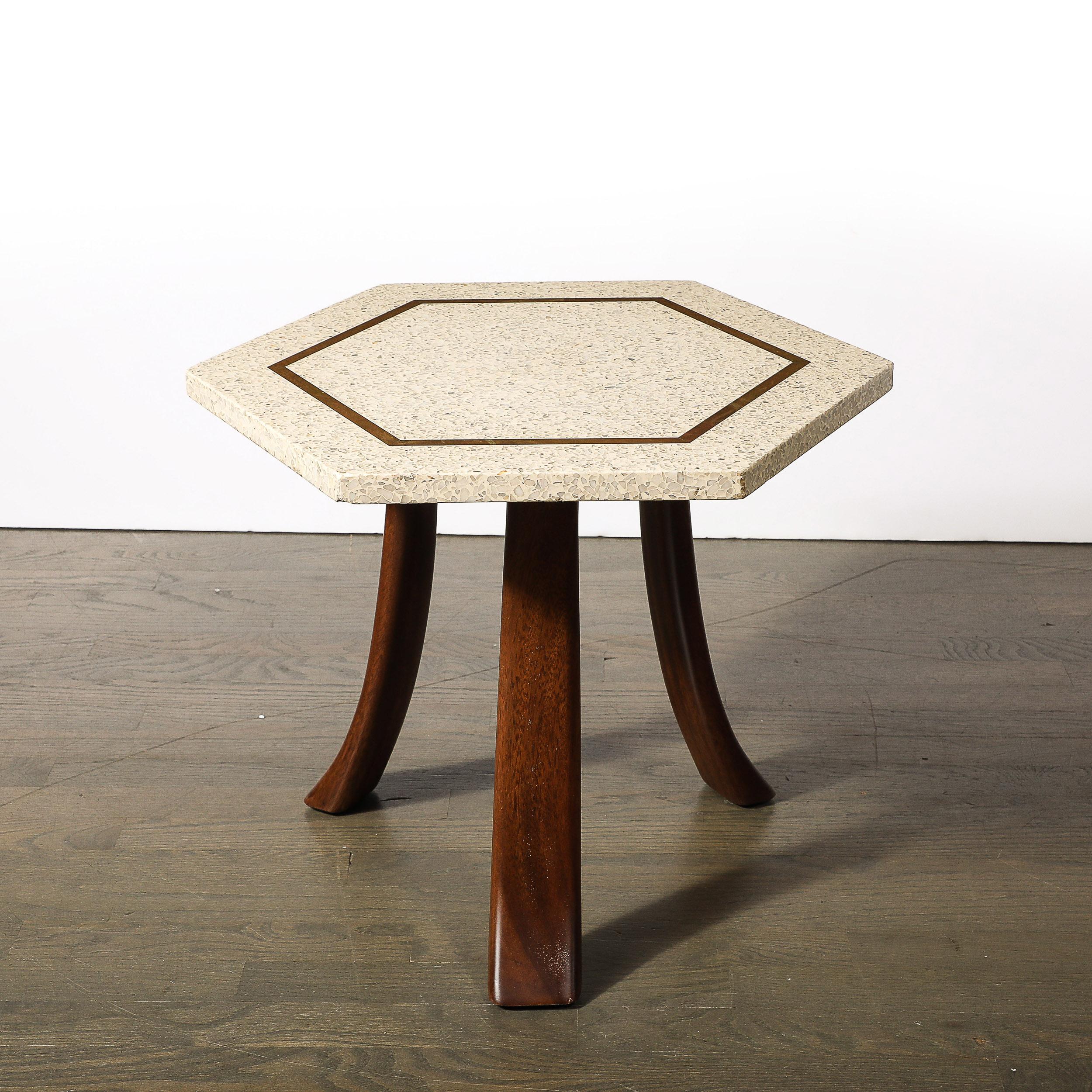 Ensemble de 3 tables d'appoint en terrazzo hexagonal de style moderniste du milieu du siècle par Harvey Probber en vente 11
