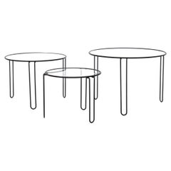 Vintage Set of 3 Mid-Century Modernist Wire Nesting Tables