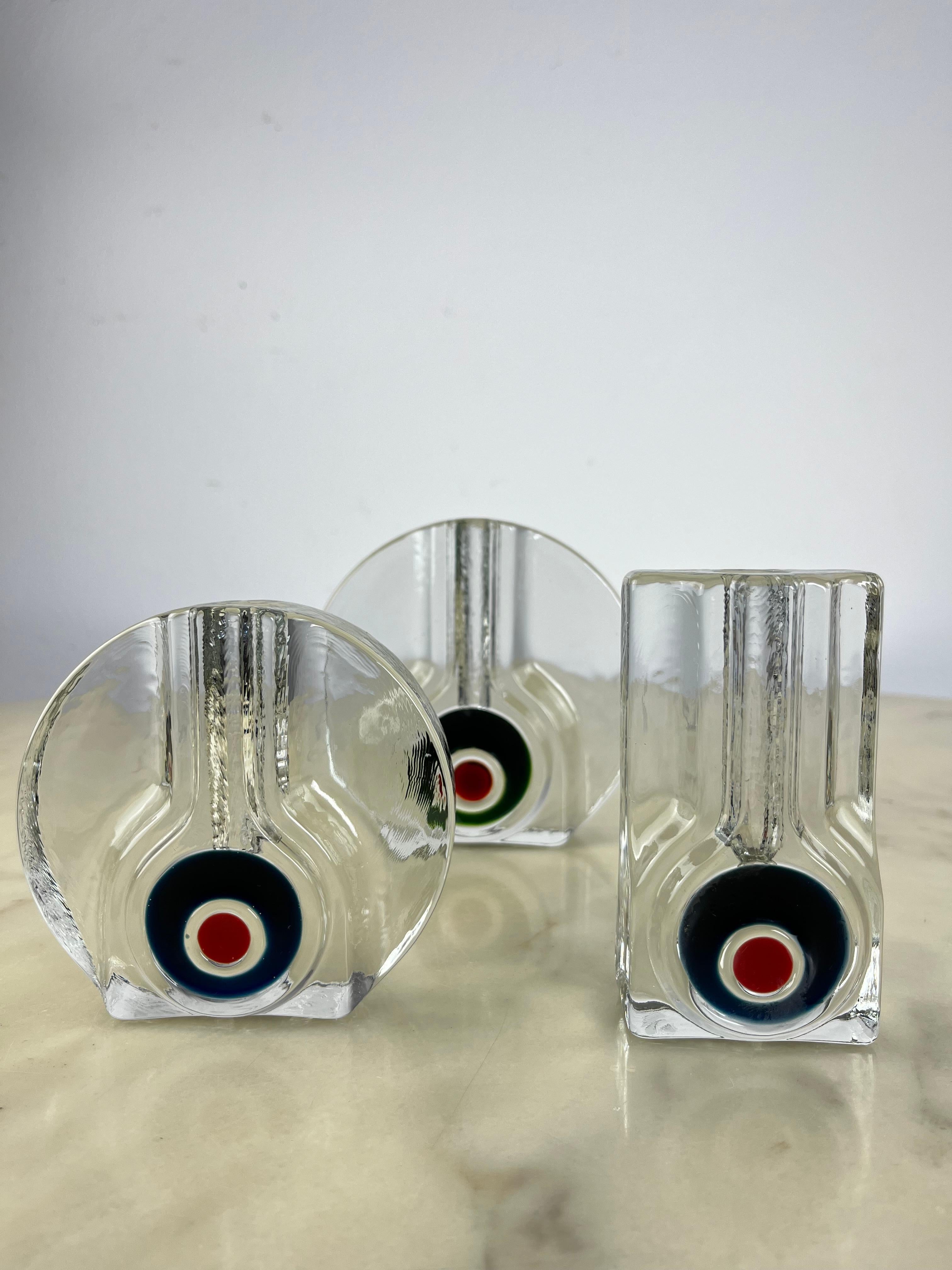 Set of 3 Mid-Century Murano Glass Single-Flower Vases 1960s For Sale 6