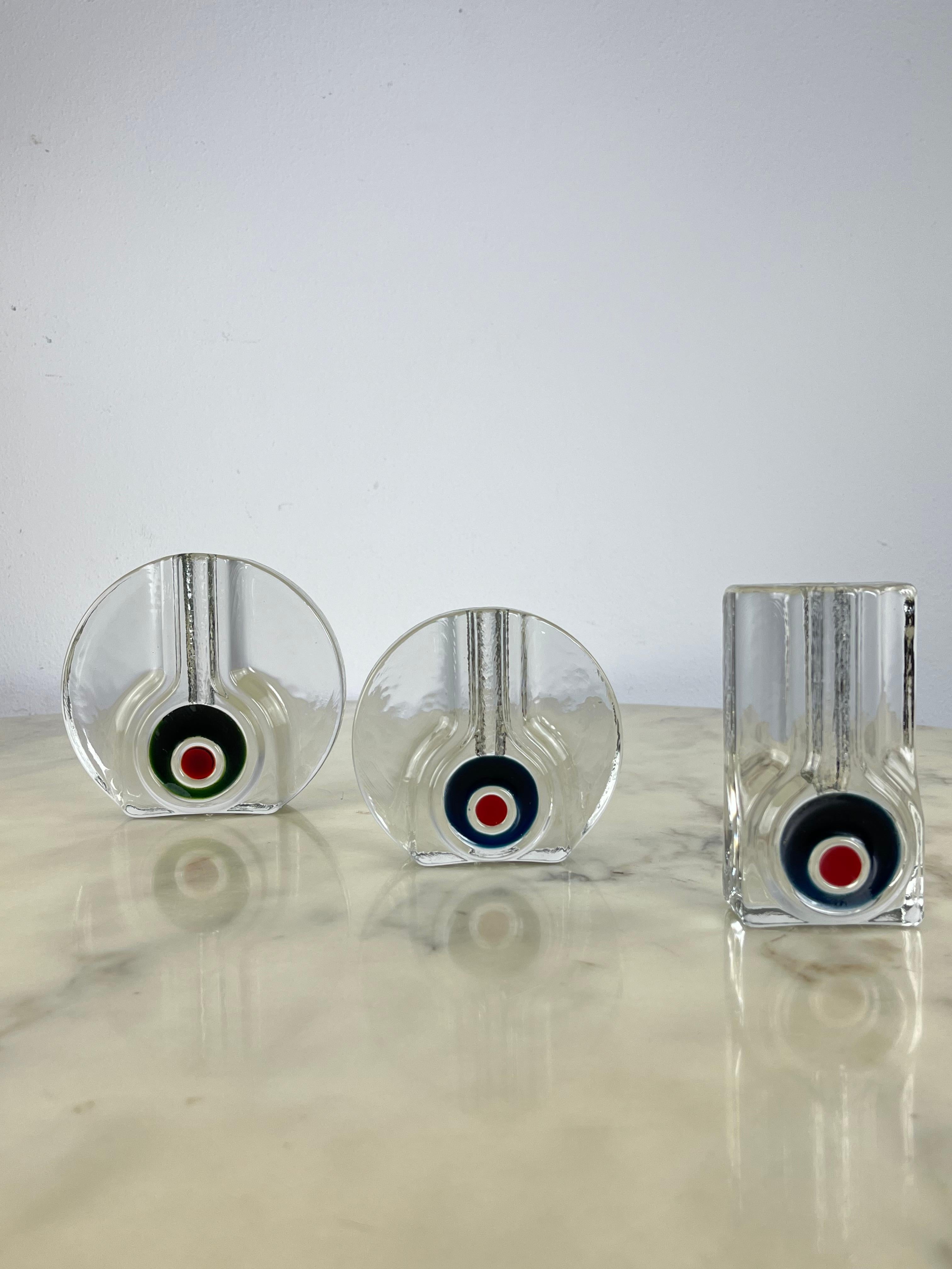 Set of 3 Mid-Century Murano Glass Single-Flower Vases 1960s For Sale 9