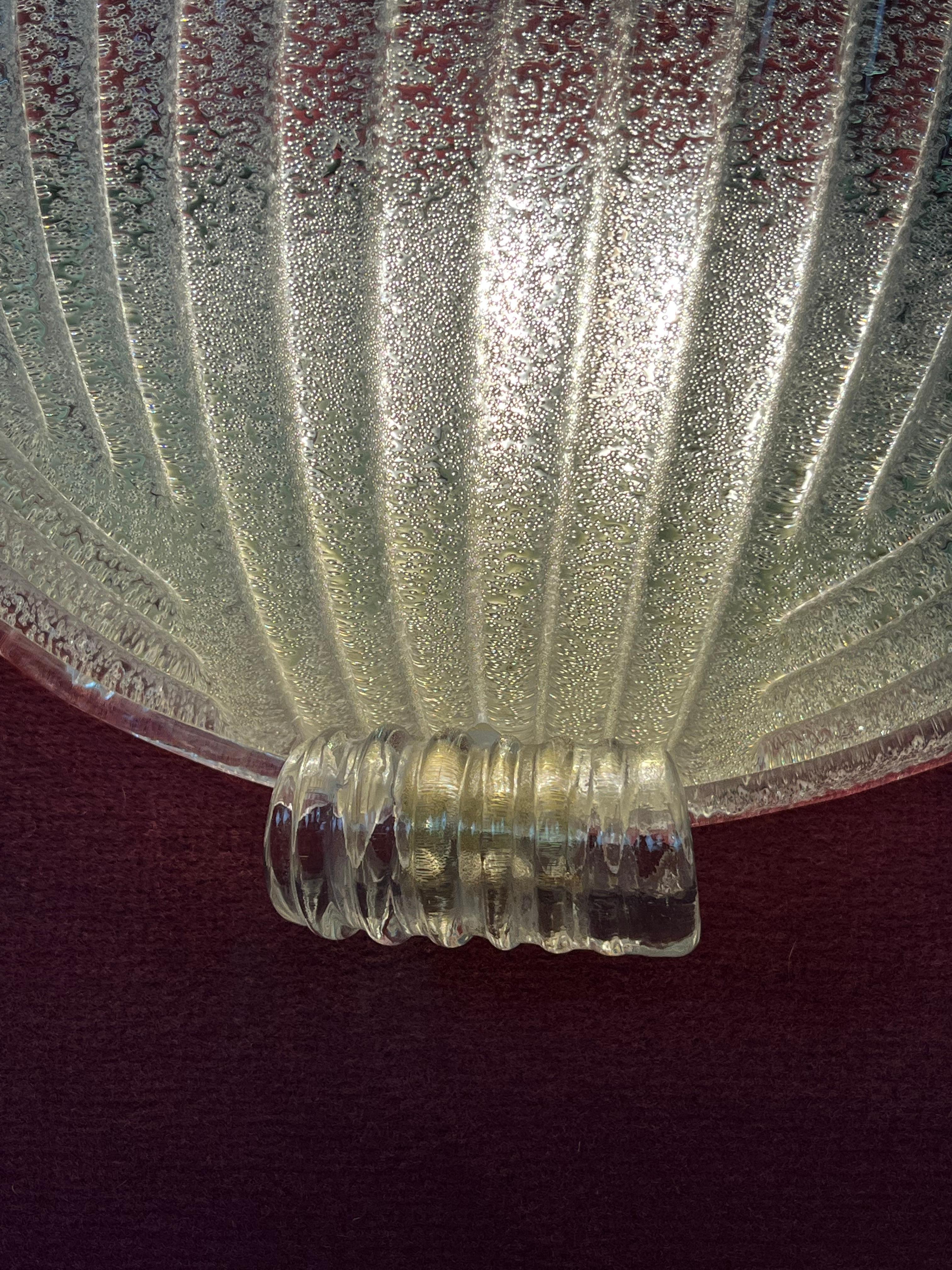 Juego de 3 lámparas de pared de cristal de Murano de mediados de siglo, años 60 en venta 7