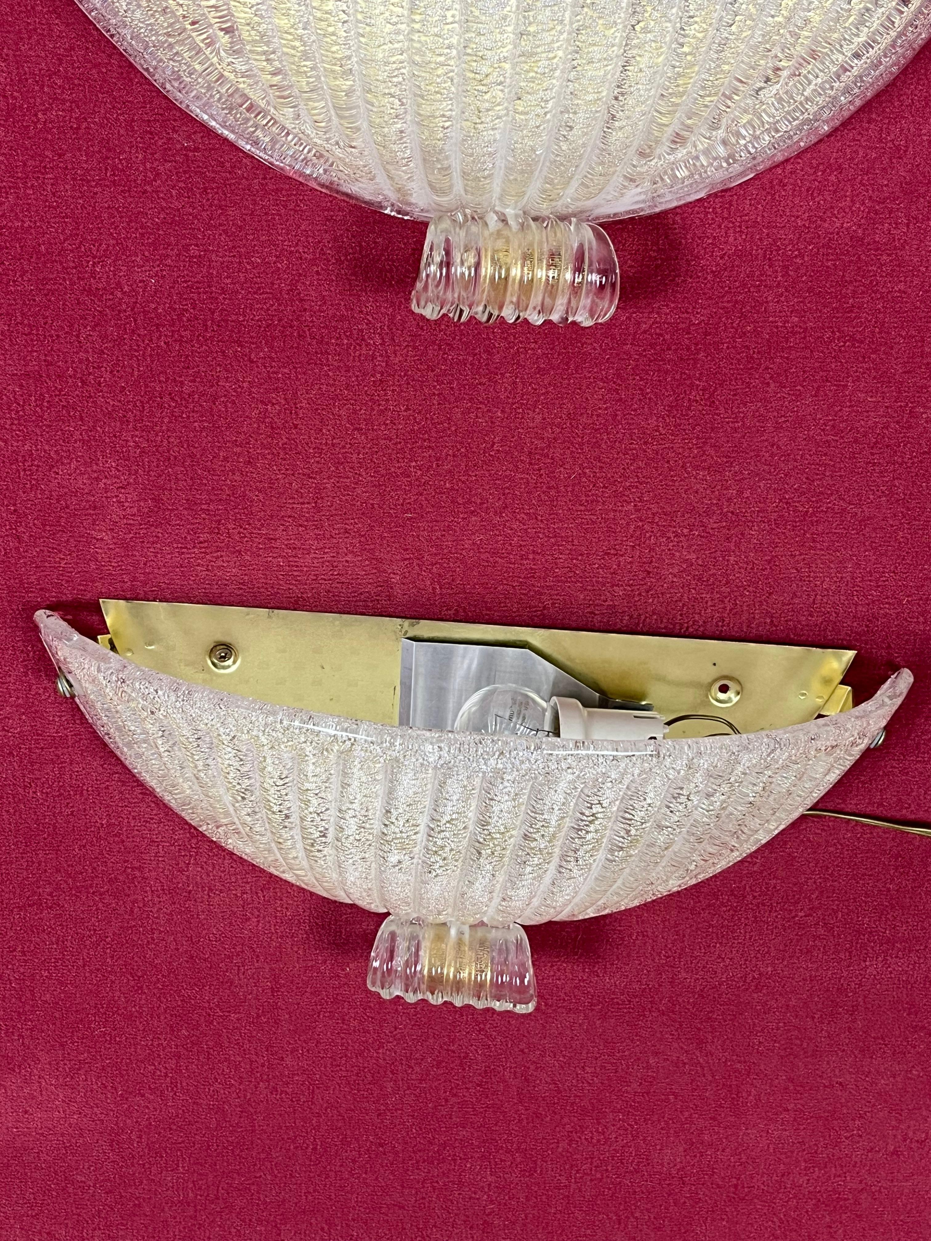 Juego de 3 lámparas de pared de cristal de Murano de mediados de siglo, años 60 en venta 10