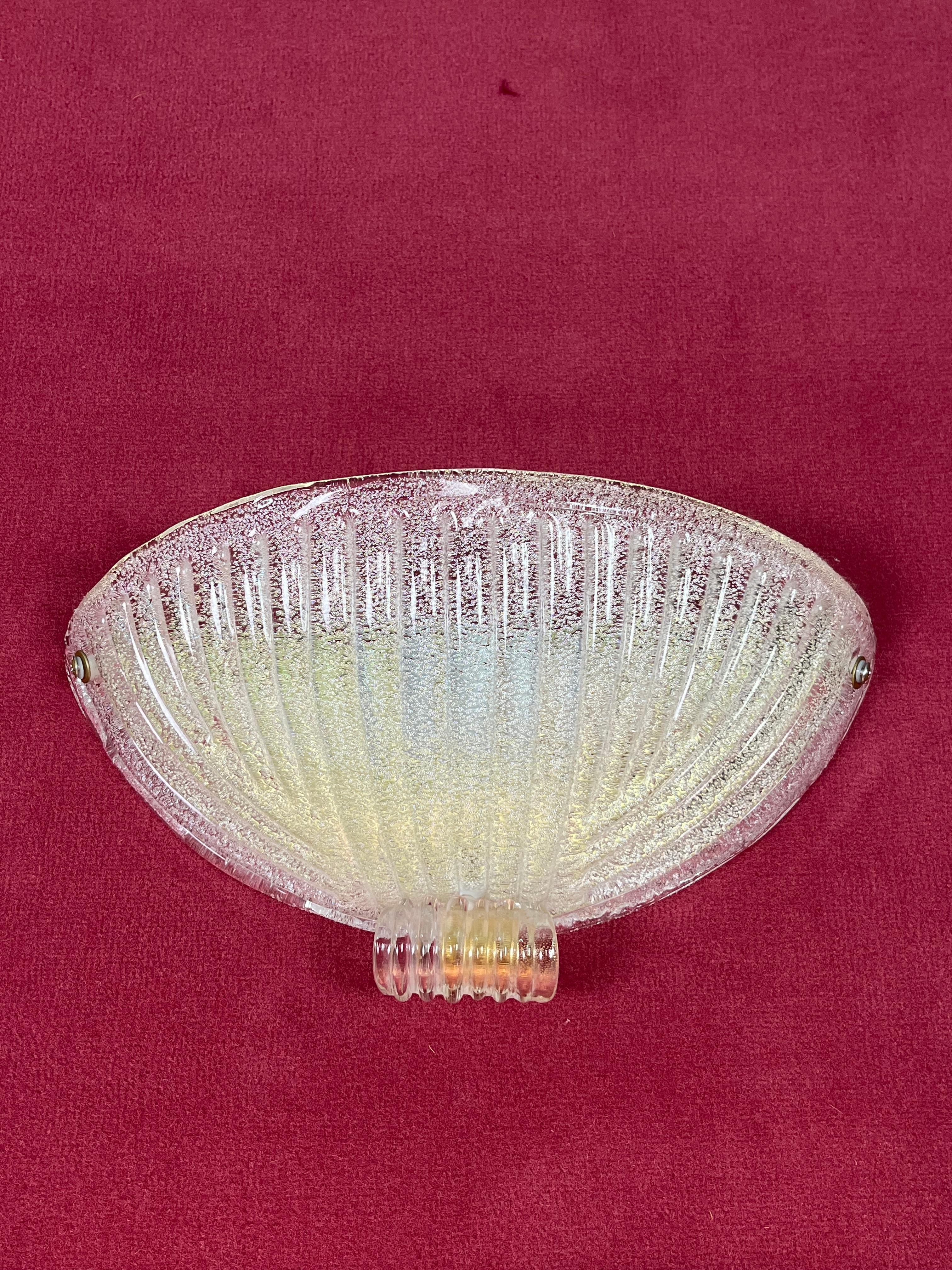 Juego de 3 lámparas de pared de cristal de Murano de mediados de siglo, años 60 en venta 2