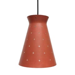 Set of 3 Mid-Century Perforated Metal Pendant Lamp, 1960s