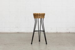 Set of 3 Midcentury Rattan Bar Stools