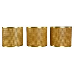 Set of 3 Mid-Century Rattan Wall Lamps/Sconces  1960s
