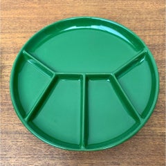Set of 3 Mid-Century Space Age Green Ceramic Plates or Bowls, 1960s
