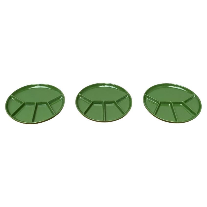 Set di 3 piatti o ciotole in ceramica verde Greene & Greene di metà secolo, anni '60
