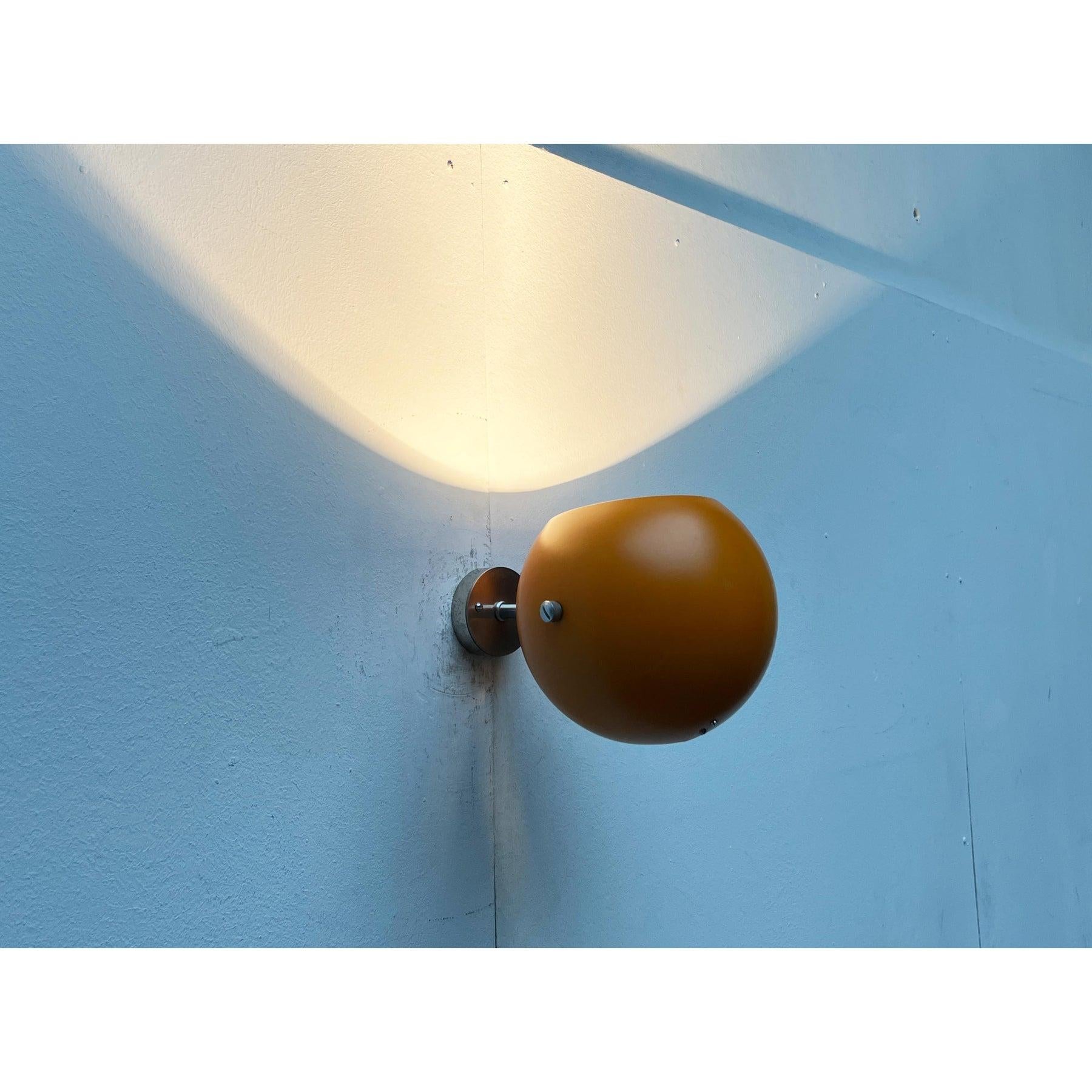 Set of 3 Mid-Century Space Age Yellow Ball Wall Lamps from Louis Poulsen, 1960s For Sale 3