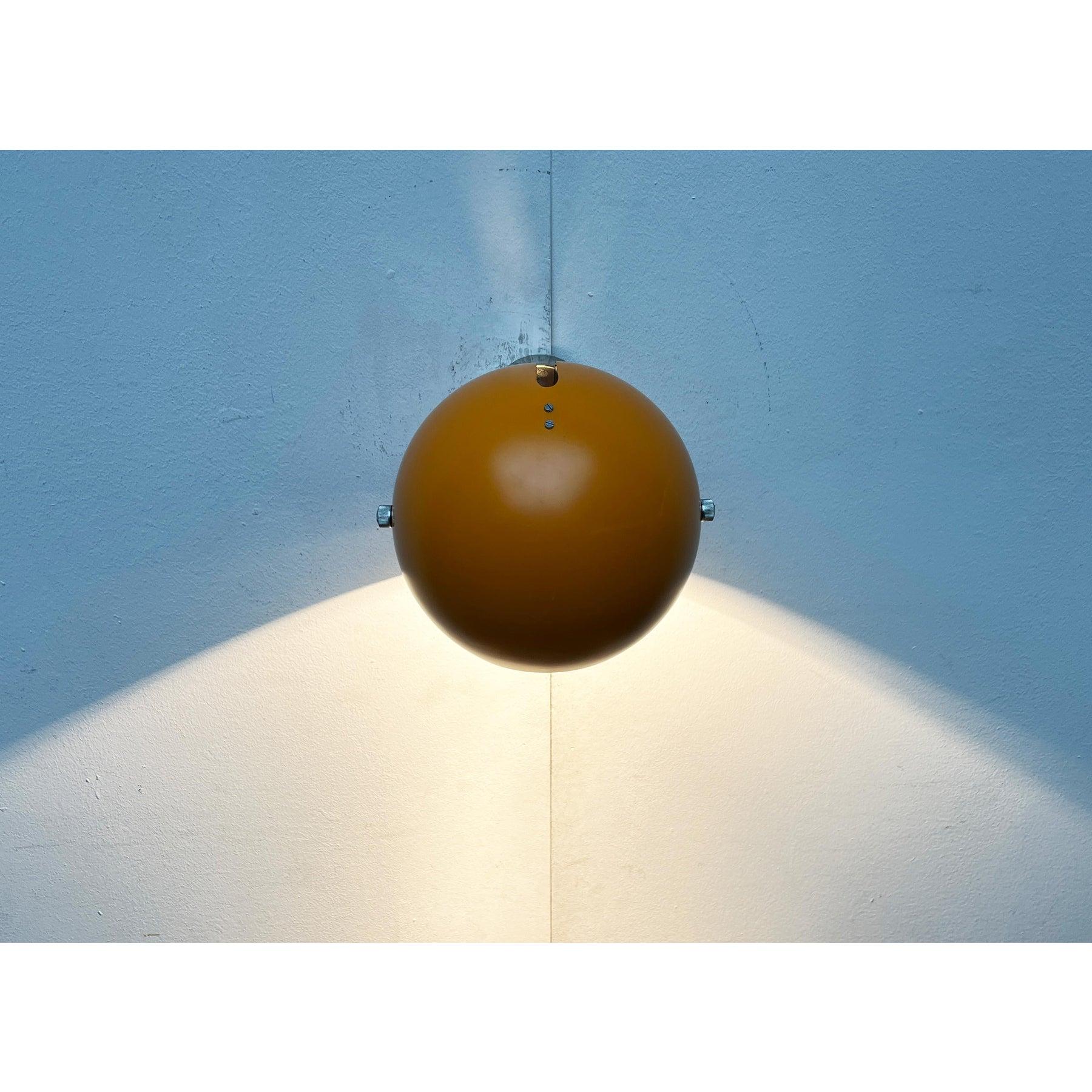 Set of 3 Mid-Century Space Age Yellow Ball Wall Lamps from Louis Poulsen, 1960s For Sale 6
