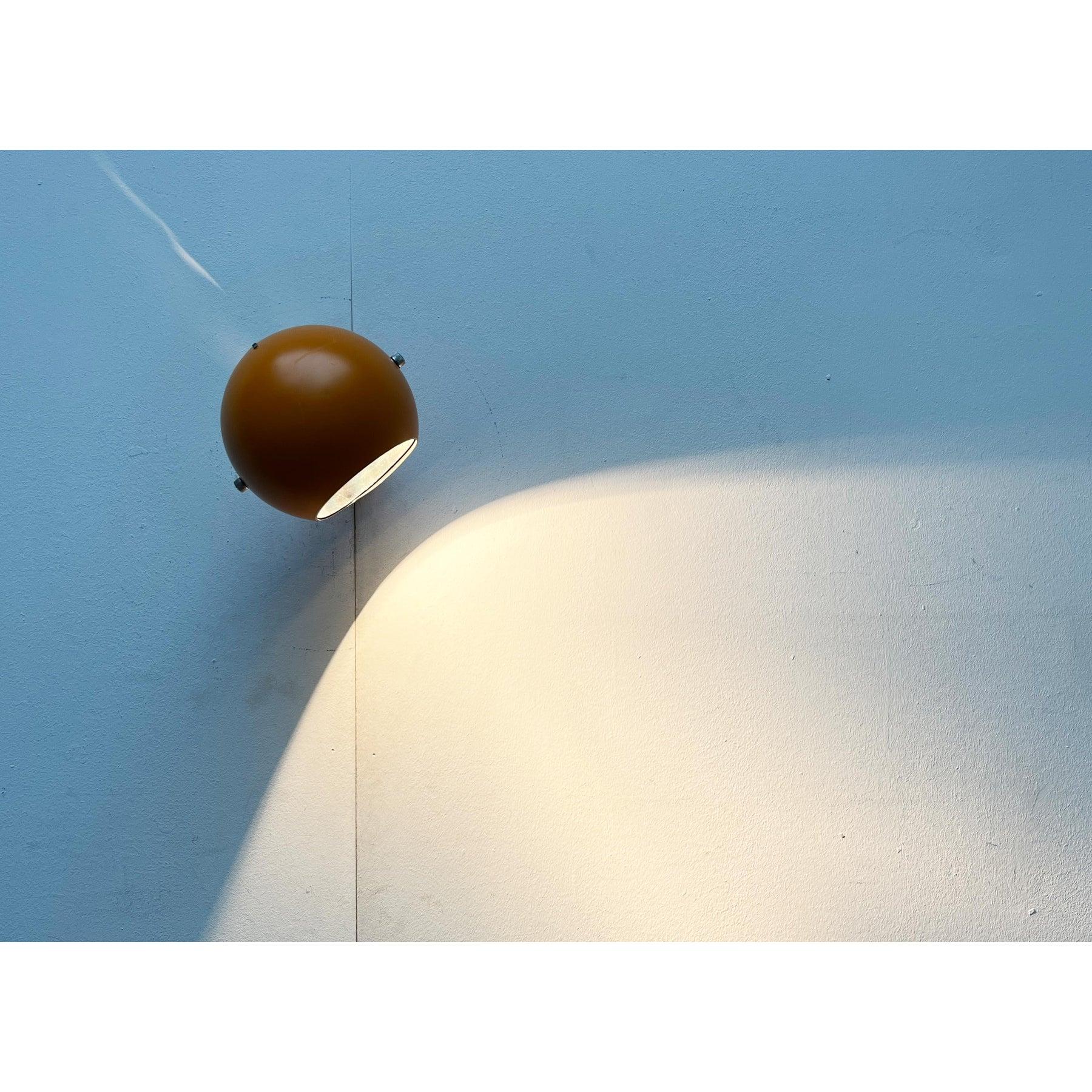 Set of 3 Mid-Century Space Age Yellow Ball Wall Lamps from Louis Poulsen, 1960s For Sale 11