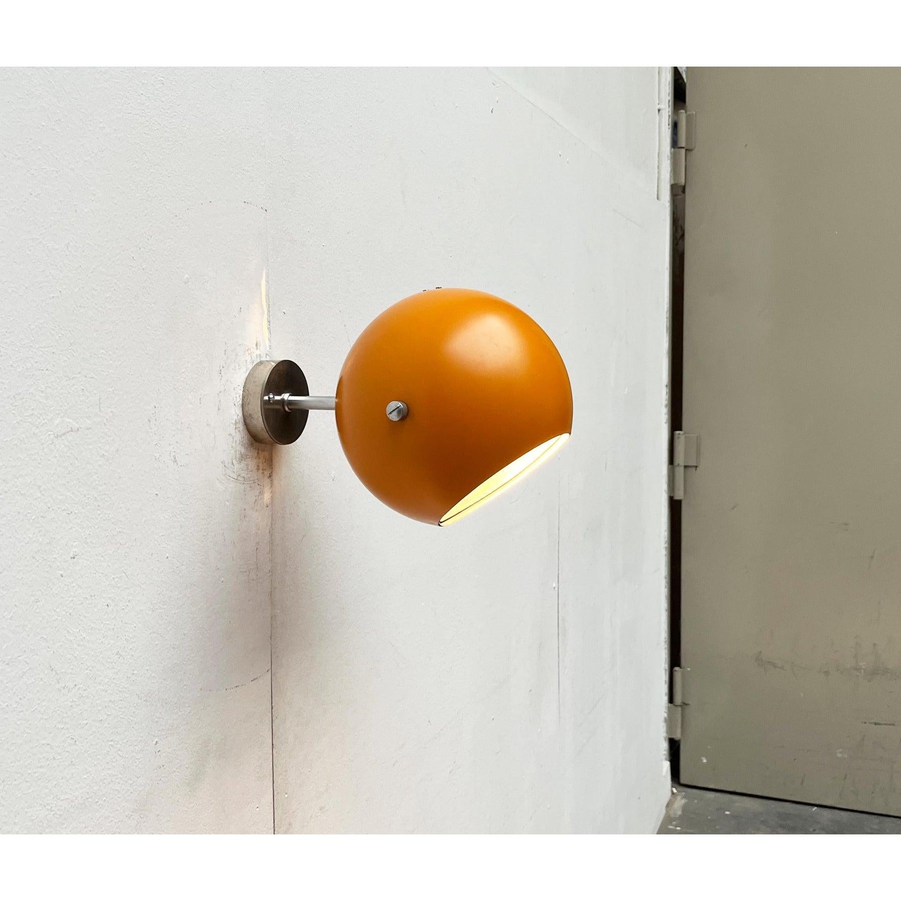 Set of 3 Mid-Century Space Age Yellow Ball Wall Lamps from Louis Poulsen, 1960s For Sale 1