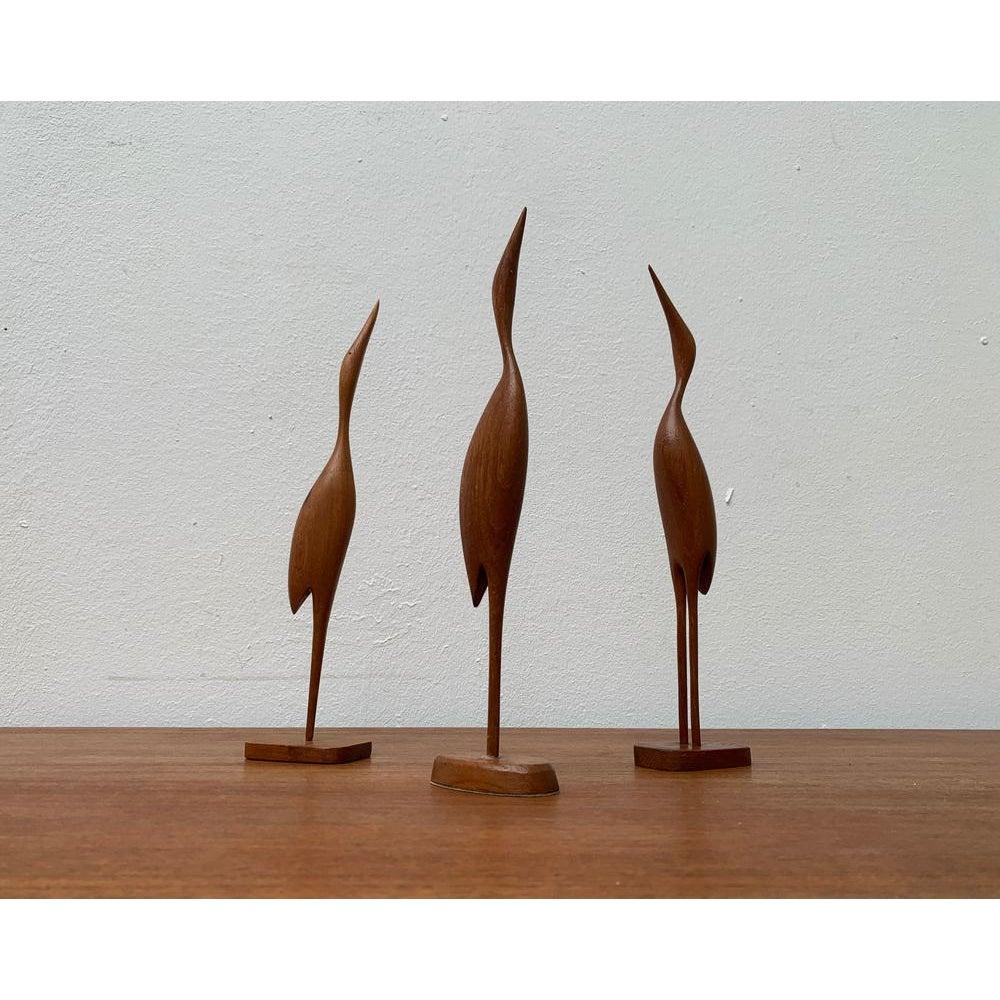 Set di 3 uccelli in teak di metà secolo, anni '60 In condizioni ottime in vendita a Hamburg, DE