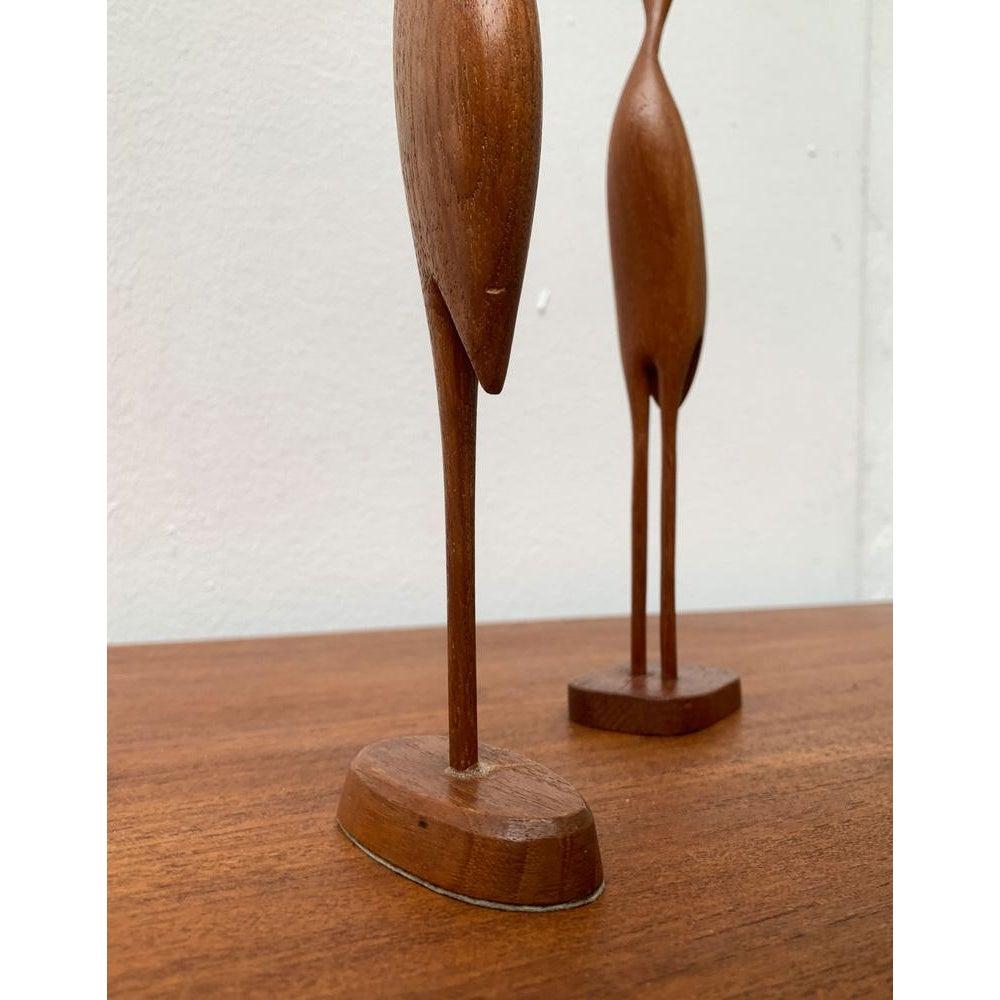 XX secolo Set di 3 uccelli in teak di metà secolo, anni '60 in vendita