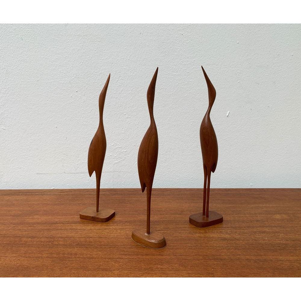 Set di 3 uccelli in teak di metà secolo, anni '60 in vendita 1