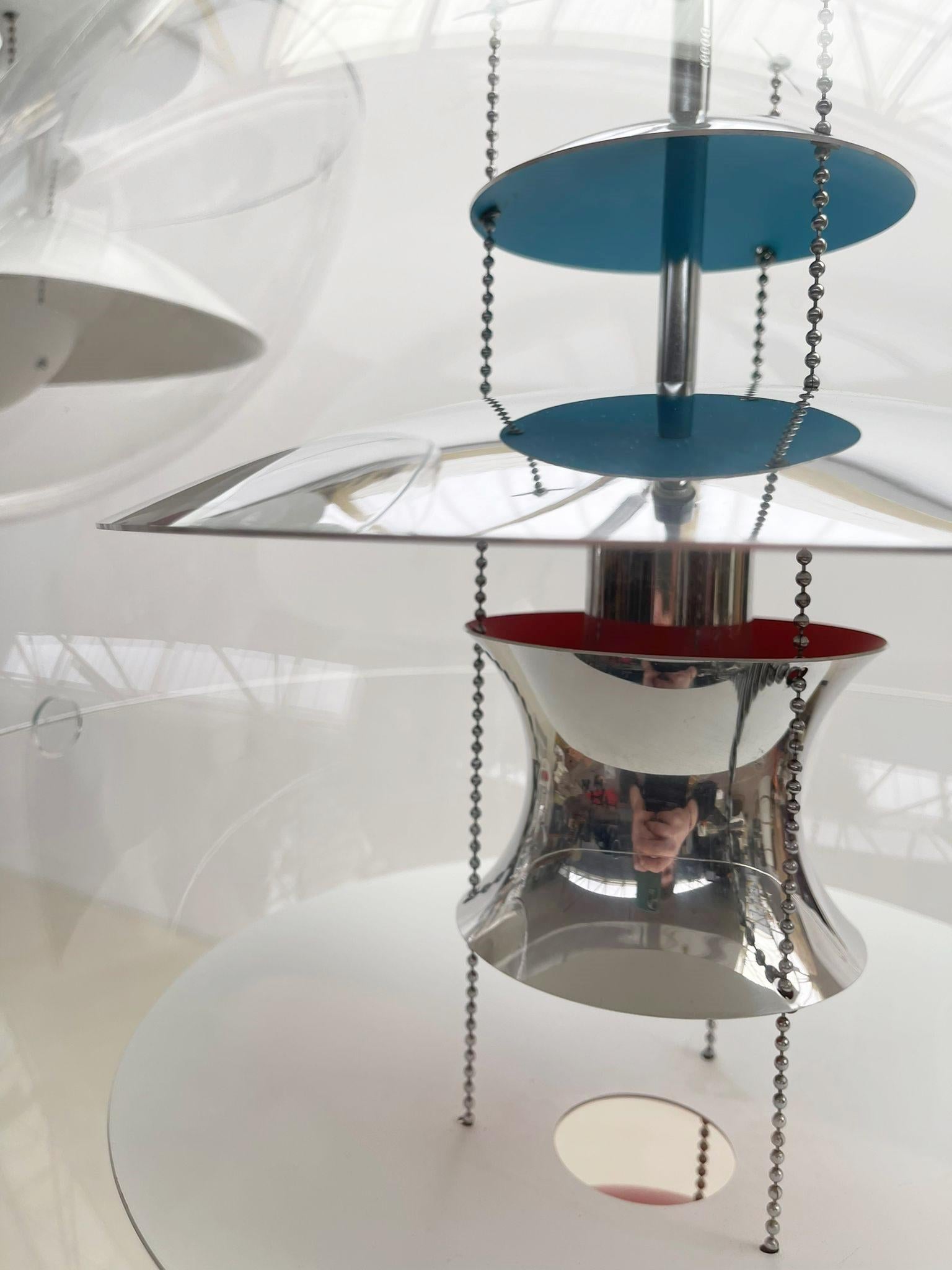 Set of 3 Mid-Century Verpan Vp Glass Globe Suspension, Italy, 1970s 3