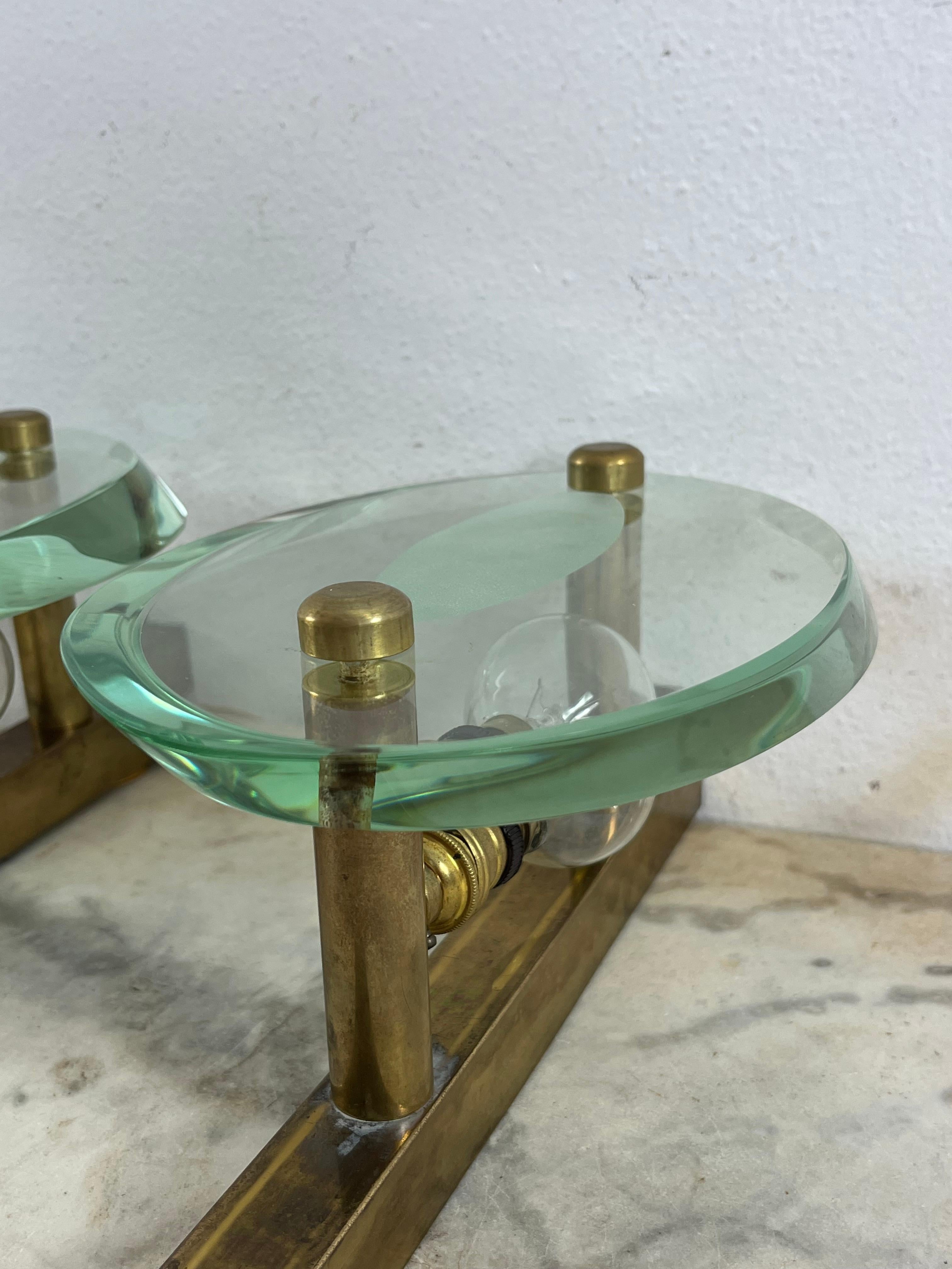 Set of 3 Mid-Century Wall Lamps Attributed To Max Ingrand For Fontana Arte 1960s in vendita 3