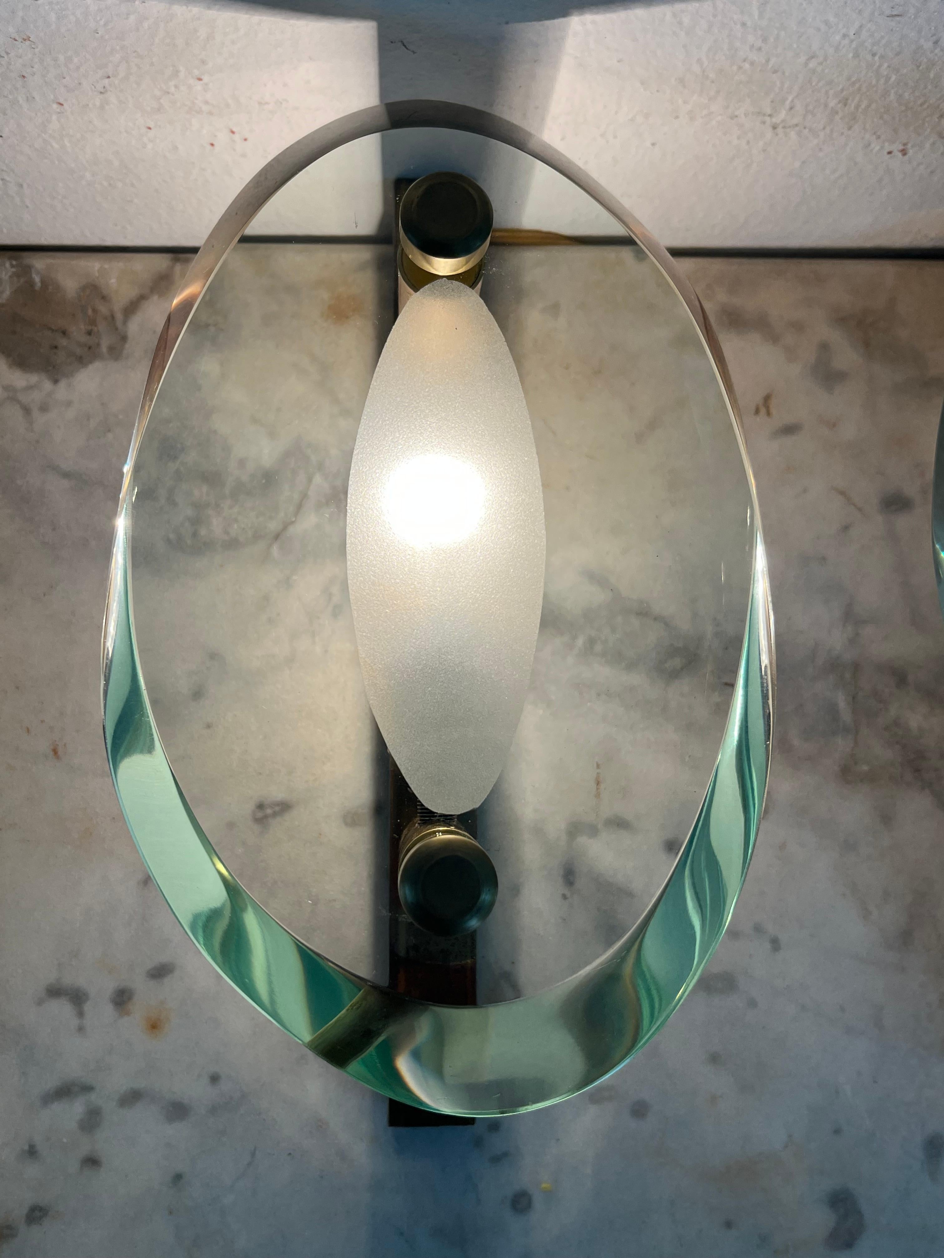 Mid-Century moderno Set of 3 Mid-Century Wall Lamps Attributed To Max Ingrand For Fontana Arte 1960s in vendita
