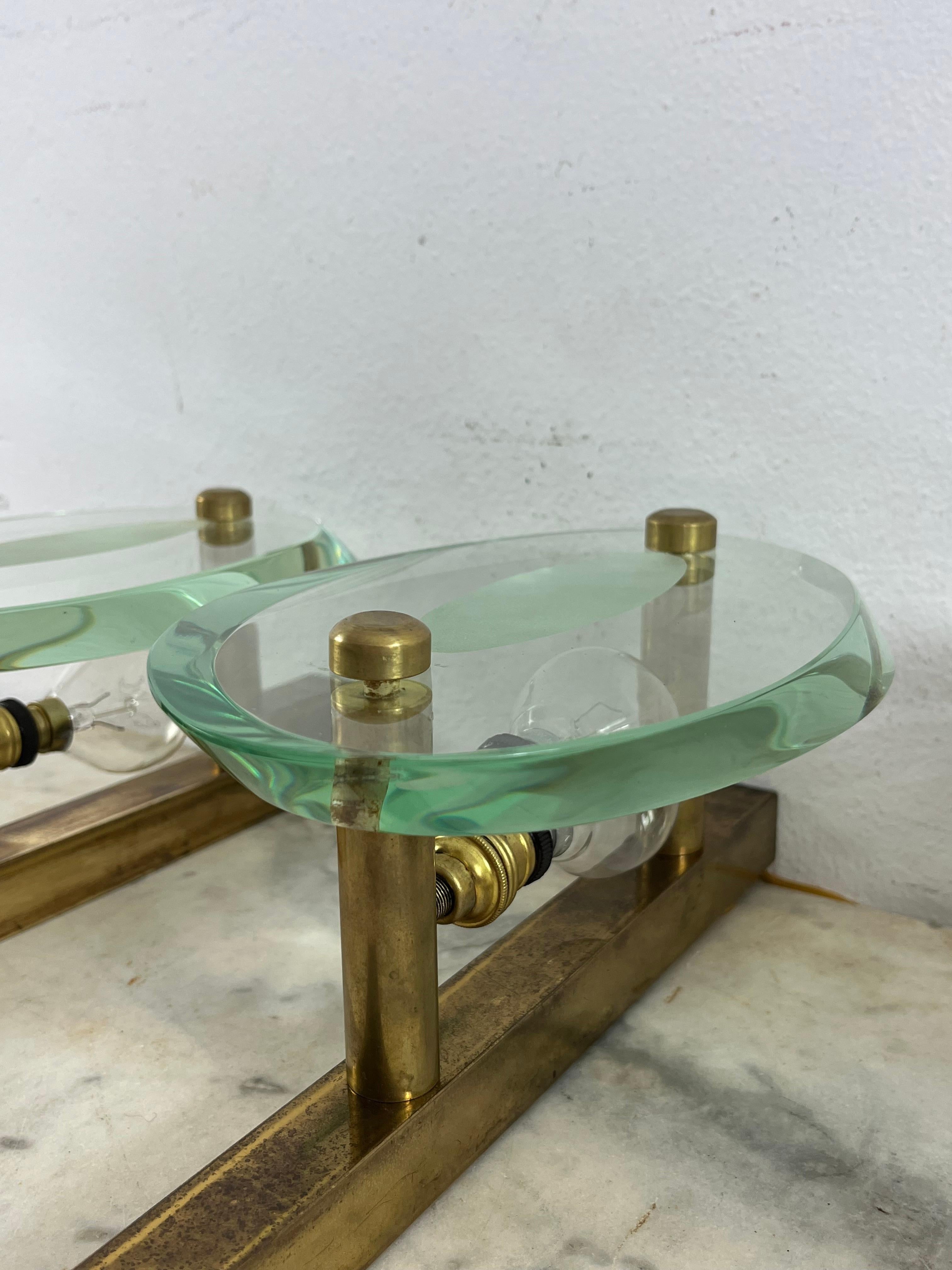 Set of 3 Mid-Century Wall Lamps Attributed To Max Ingrand For Fontana Arte 1960s in vendita 1