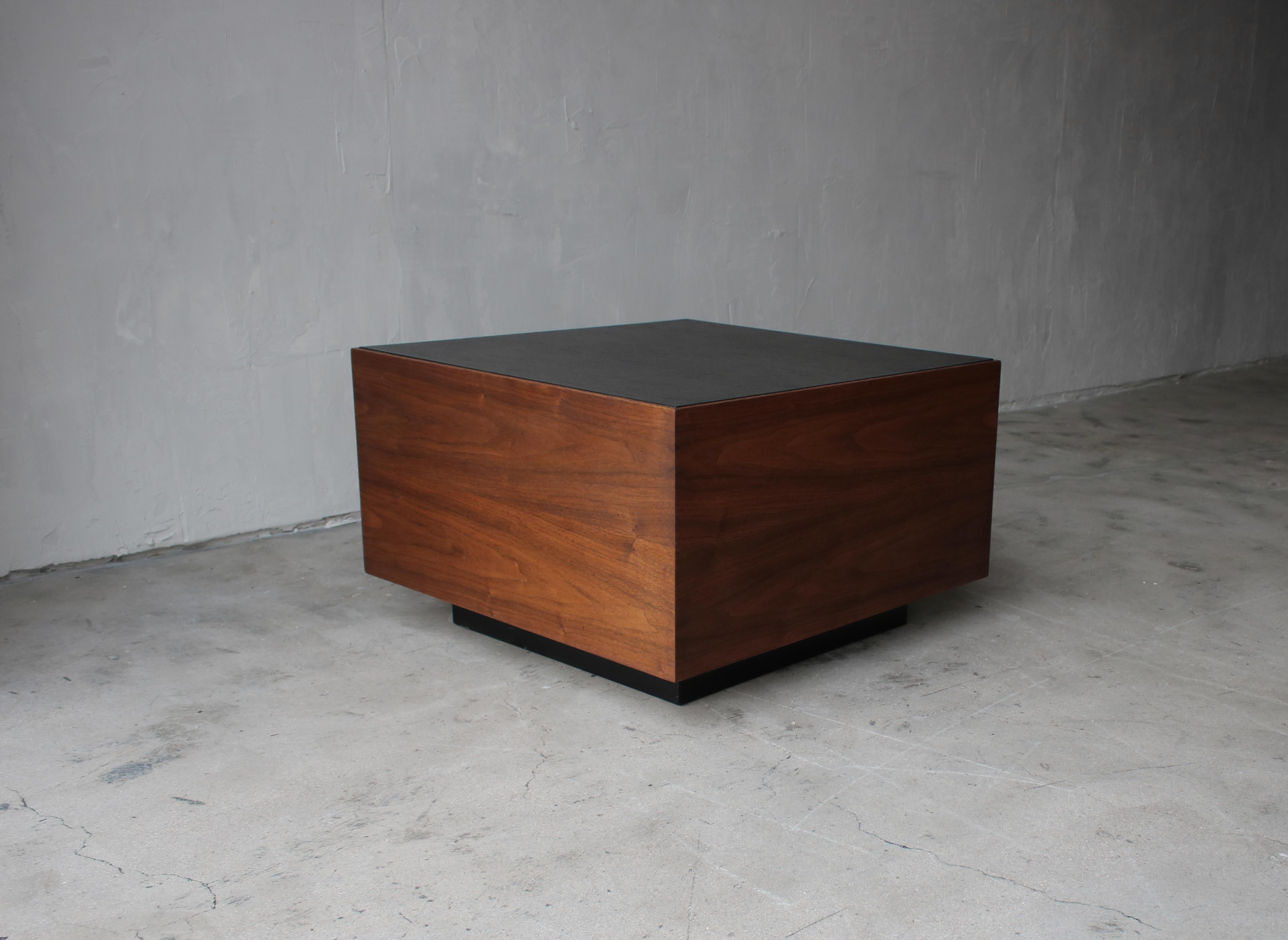 Mid-Century Modern Set of 3 Midcentury Walnut Cube Tables