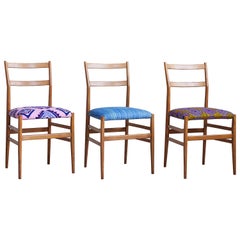 Vintage Set of 3 Midcentury Gio Ponti "Leggera" Dining Chairs