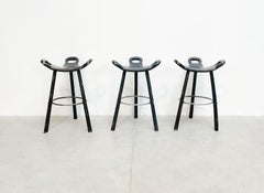 Ensemble de 3 tabourets de bar espagnols du milieu du siècle