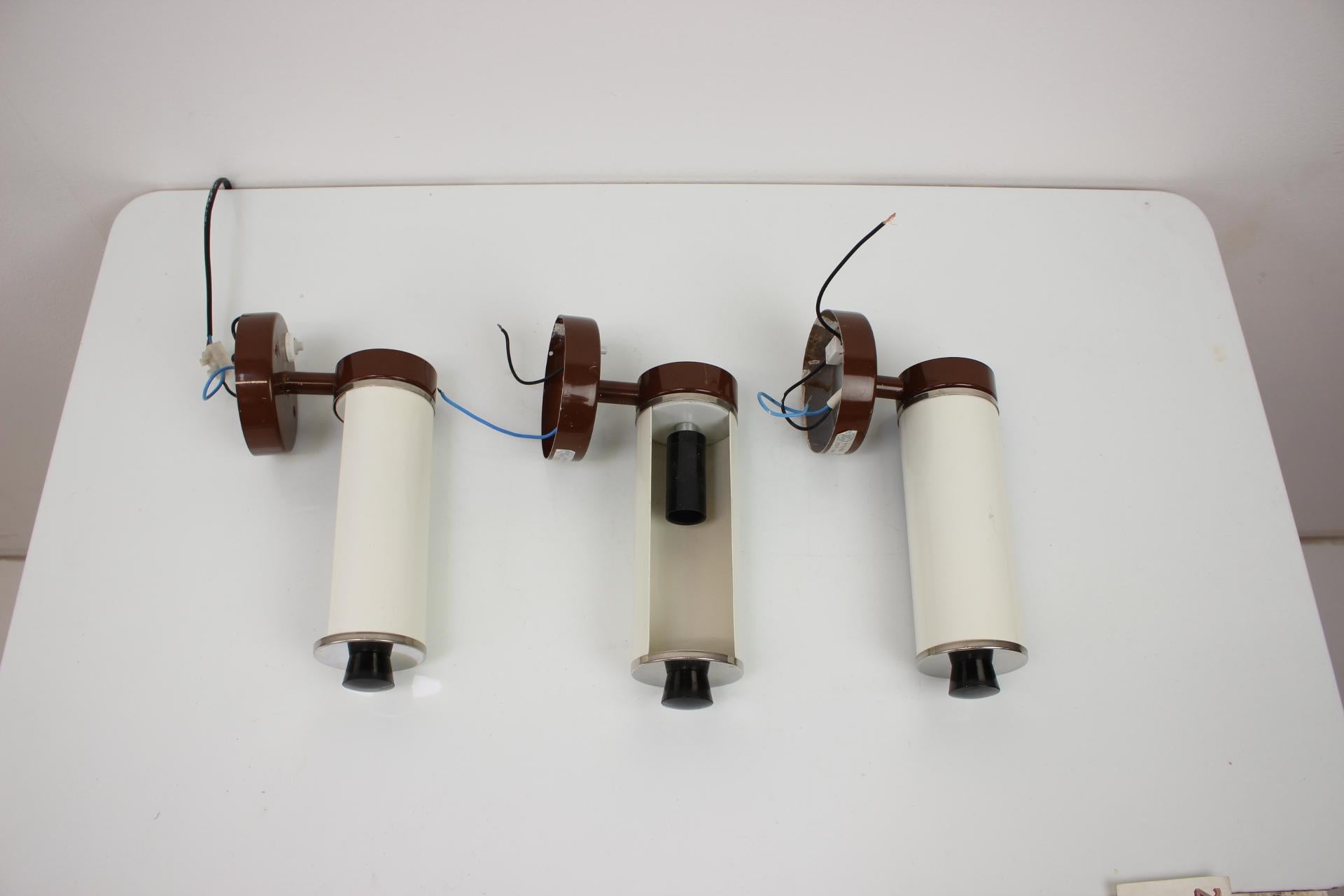 Tchèque Ensemble de 3 lampes murales Napako, conçues par Josef Hurka, années 1960, CZS en vente