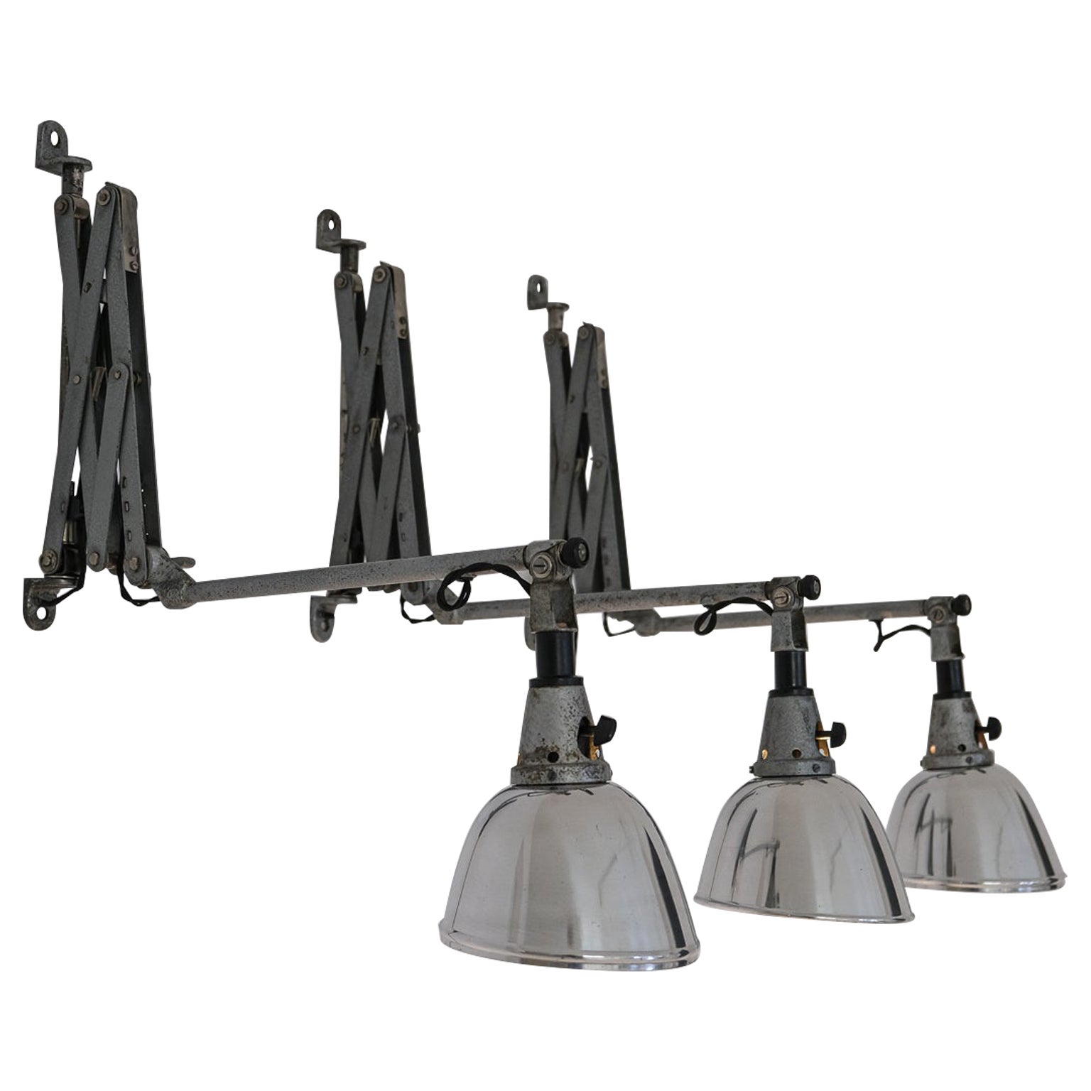 Set of 3 Midgard Scissor lamps by Curt Fischer for Auma Industriewerke