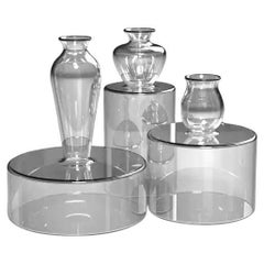 Set von 3 runden, transparenten Milo-Vasen von Mason Editions