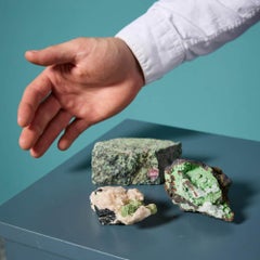 Set of 3 Mineral Specimens including Ruby Zoisite, Adamite & Tourmaline