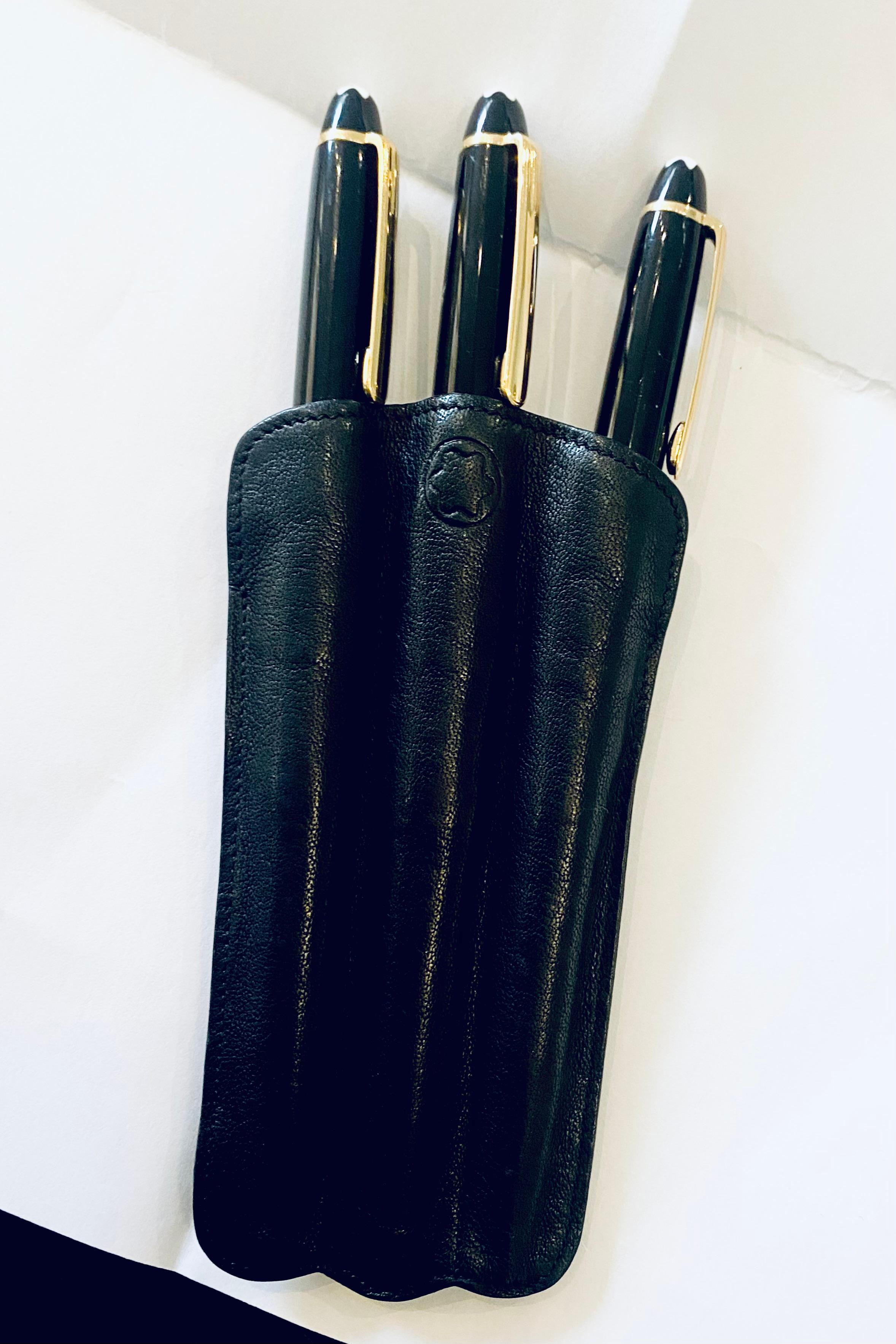 Montblanc Meisterstück Small Size 3 Piece Pen Set In Good Condition For Sale In London, GB