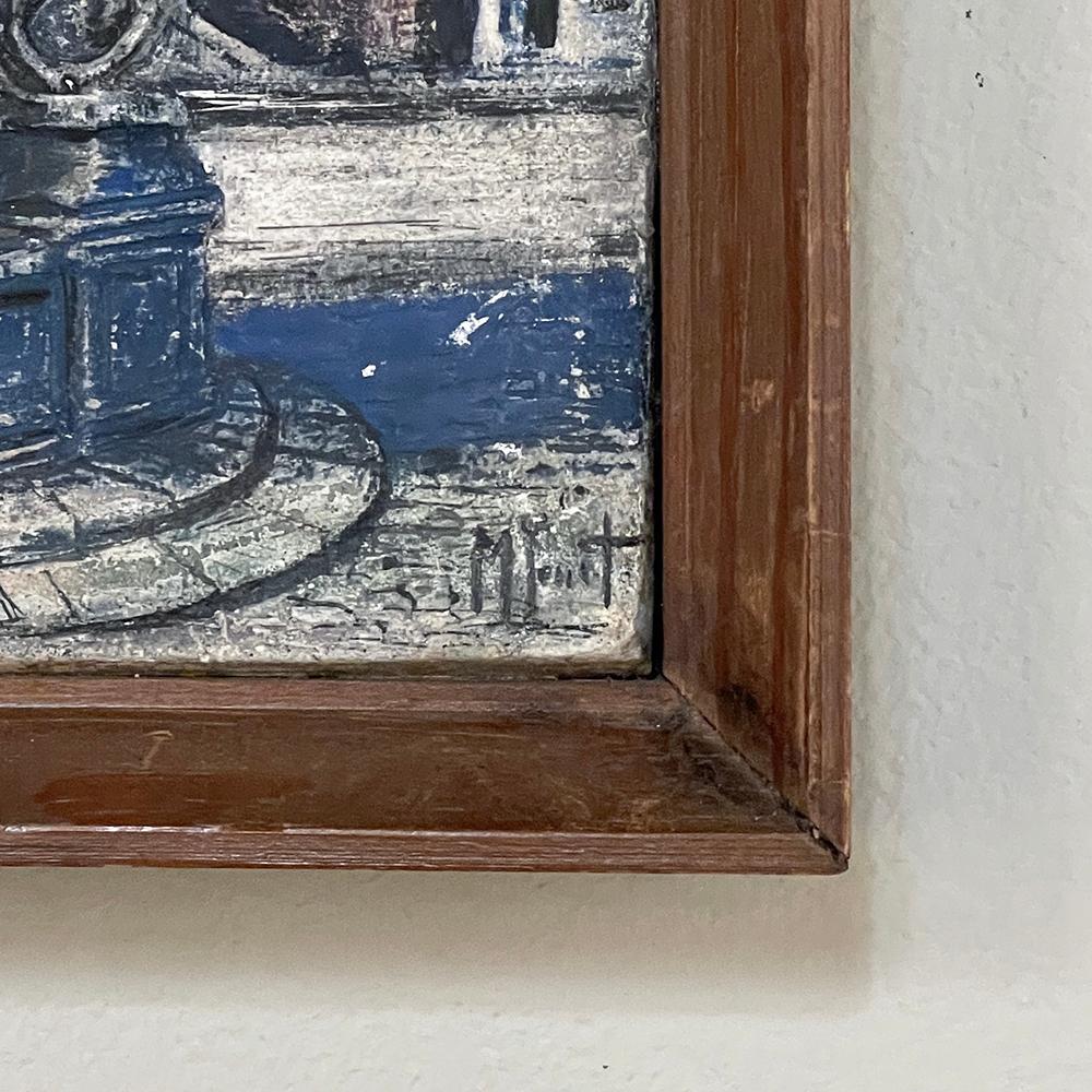 Set of 3 Miniature Antique Bas-Relief Framed Paintings: Michel Genot (1914-1986) For Sale 8