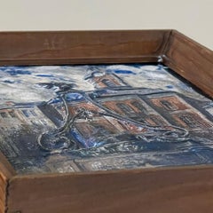 Set of 3 Miniature Antique Bas-Relief Framed Paintings: Michel Genot (1914-1986)