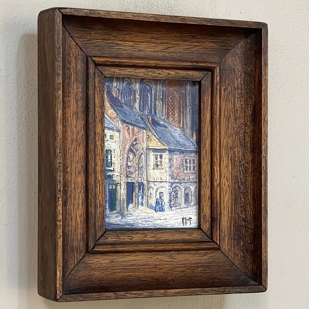 French Set of 3 Miniature Antique Bas-Relief Framed Paintings: Michel Genot (1914-1986) For Sale