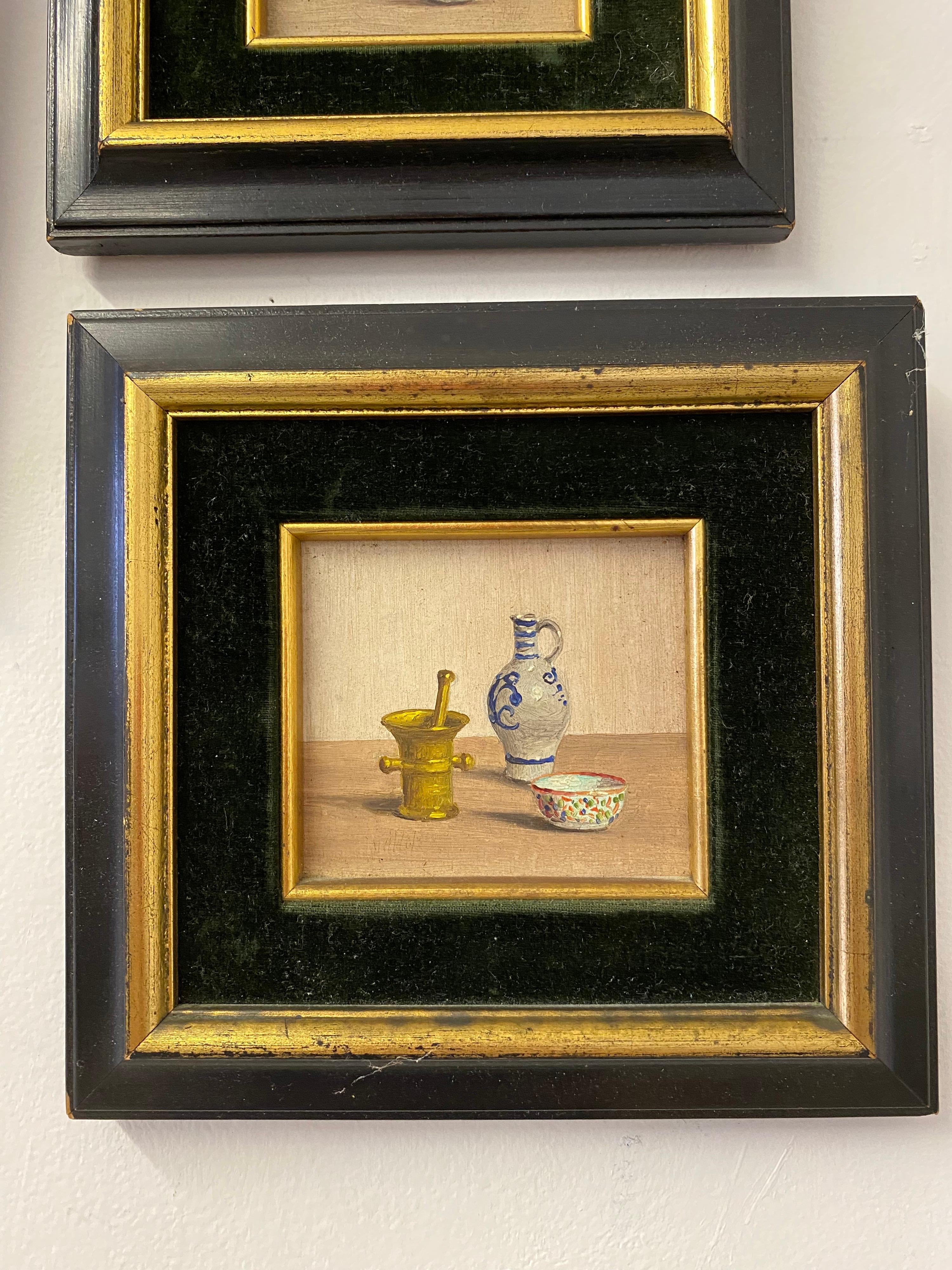 American Set of 3 Miniature Still Life Paintings