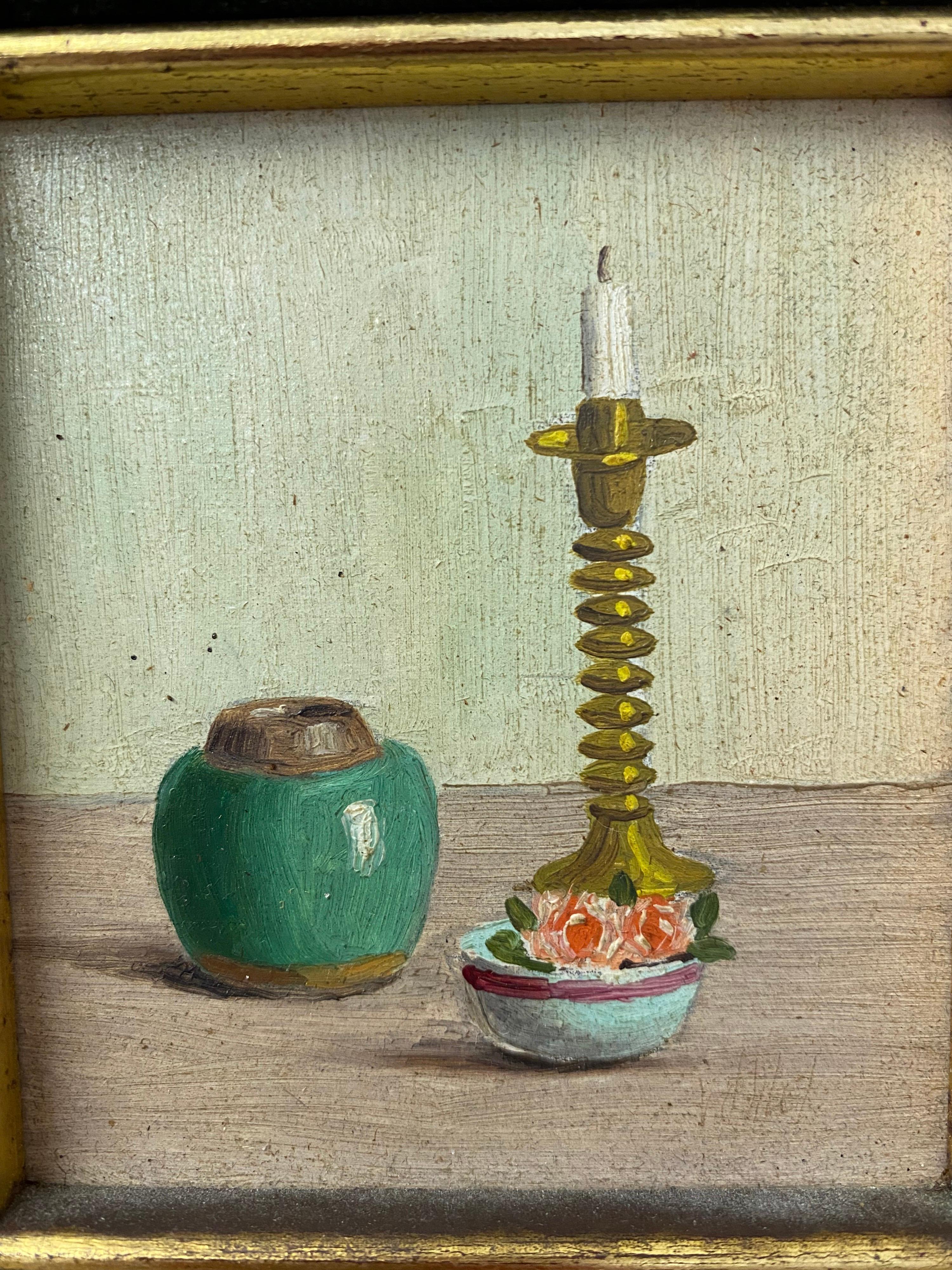 Mid-20th Century Set of 3 Miniature Still Life Paintings