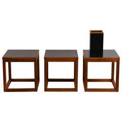 Minimalistischer dreiteiliger Würfel-Couchtisch mit passender Can Light