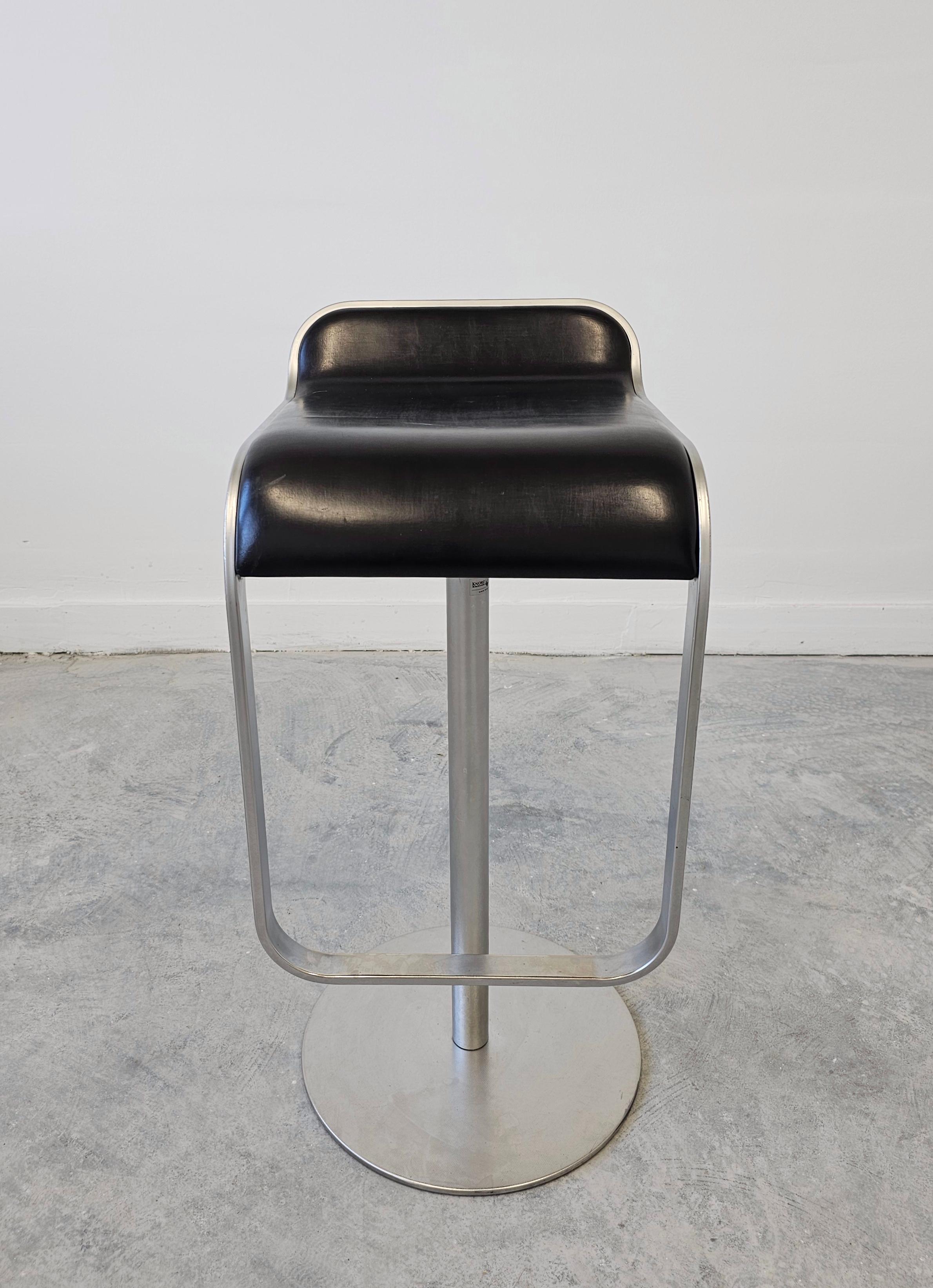 Set of 3 Minimalist LEM bar stools by LaPalma black leather, Italy 1999 In Good Condition For Sale In Beograd, RS