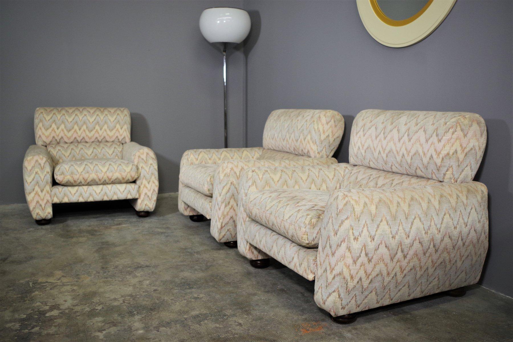 Ensemble de 3 fauteuils de style Missoni, 1970 en vente 13