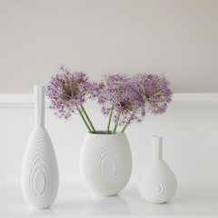 Set of 3 Modern Porcelain Vases "Flow" by Vibeke Rytter for Architechtmade